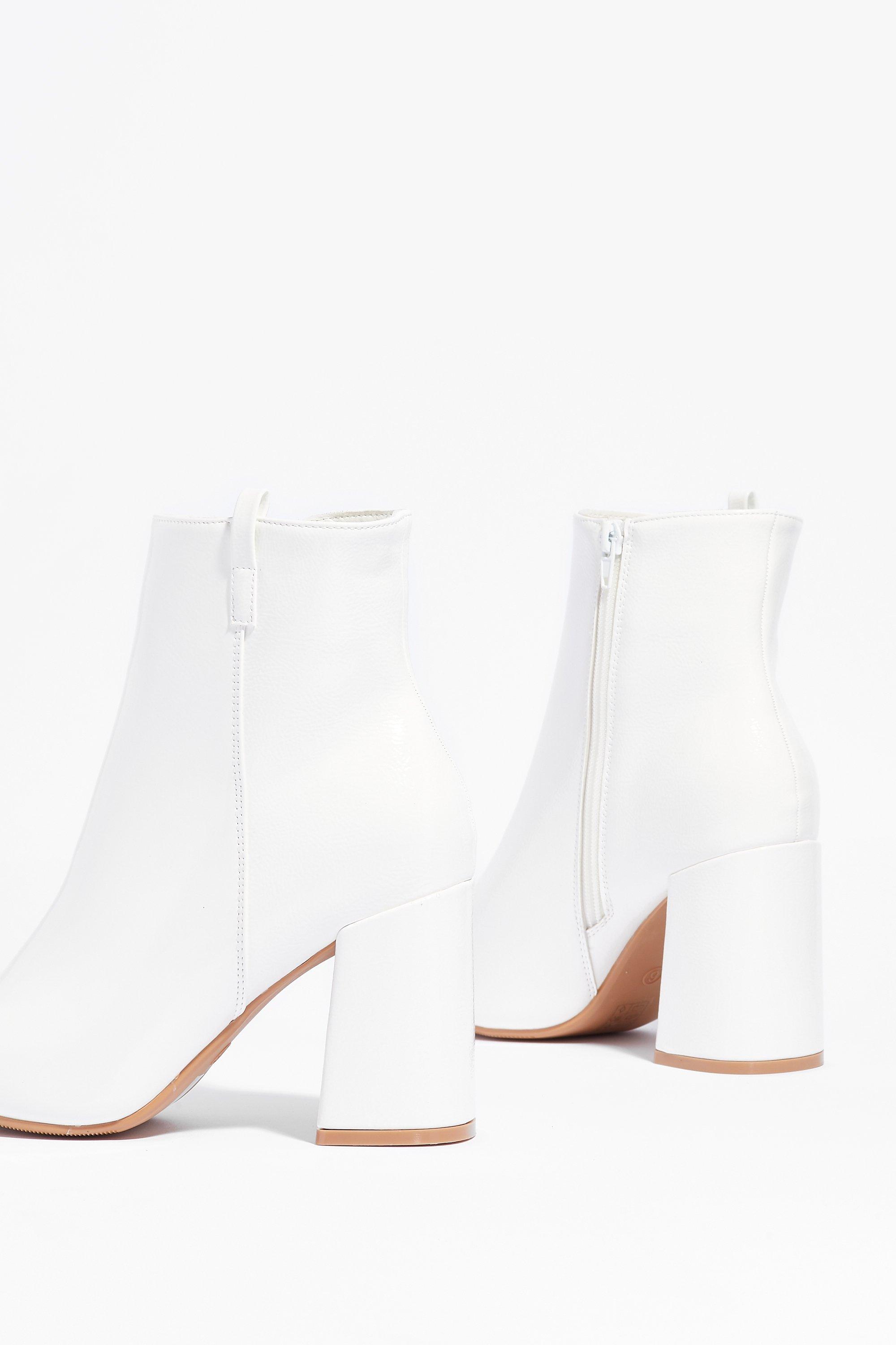 white wide fit ankle boots