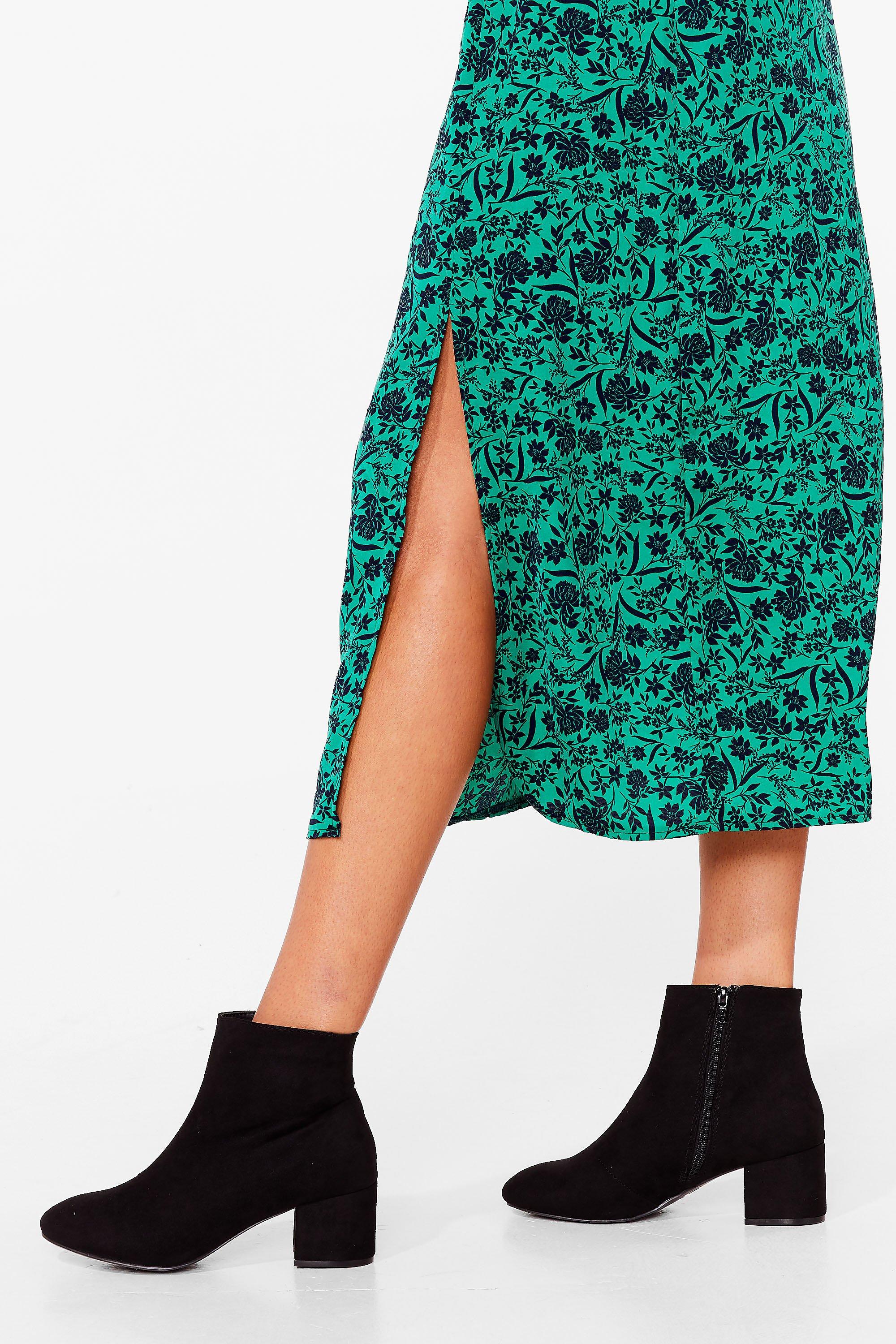 faux suede heeled boots