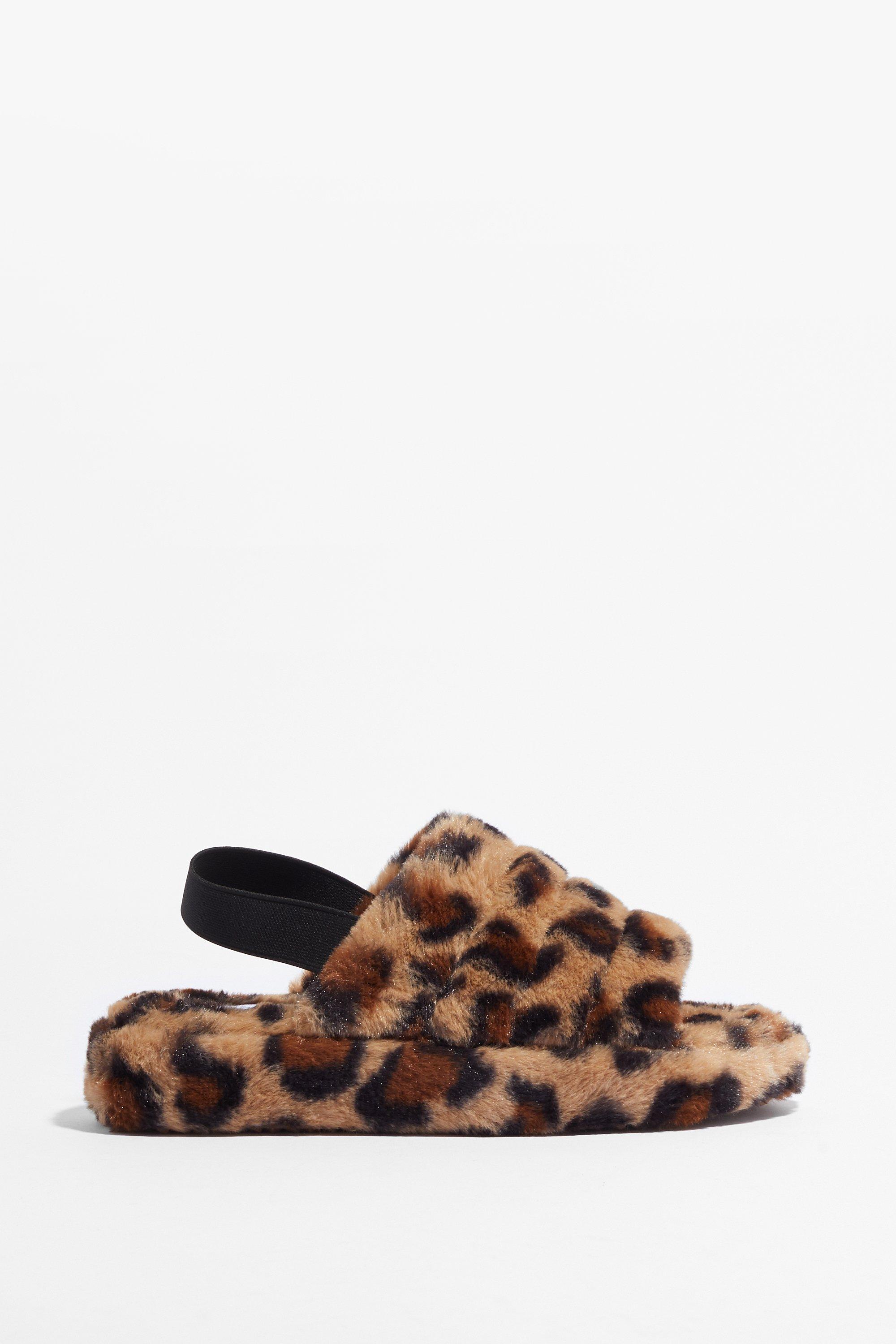 slingback fur slippers