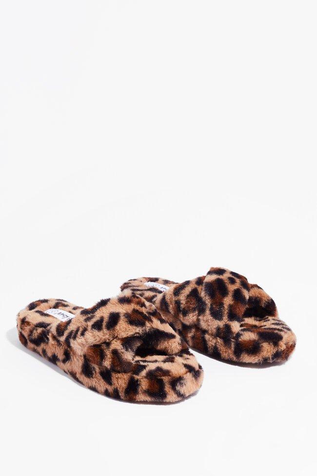 leopard cross slippers