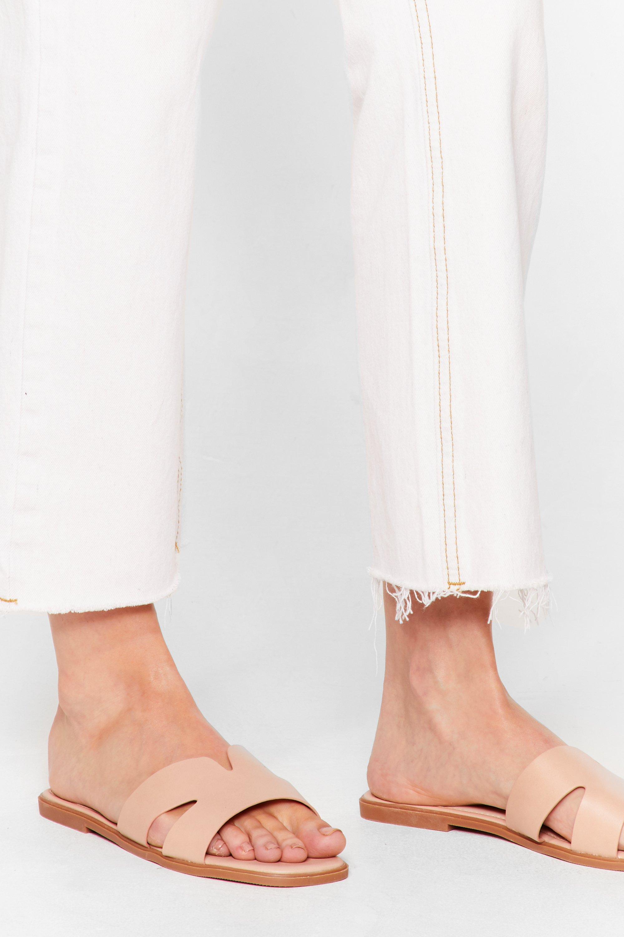 nude flat sandals
