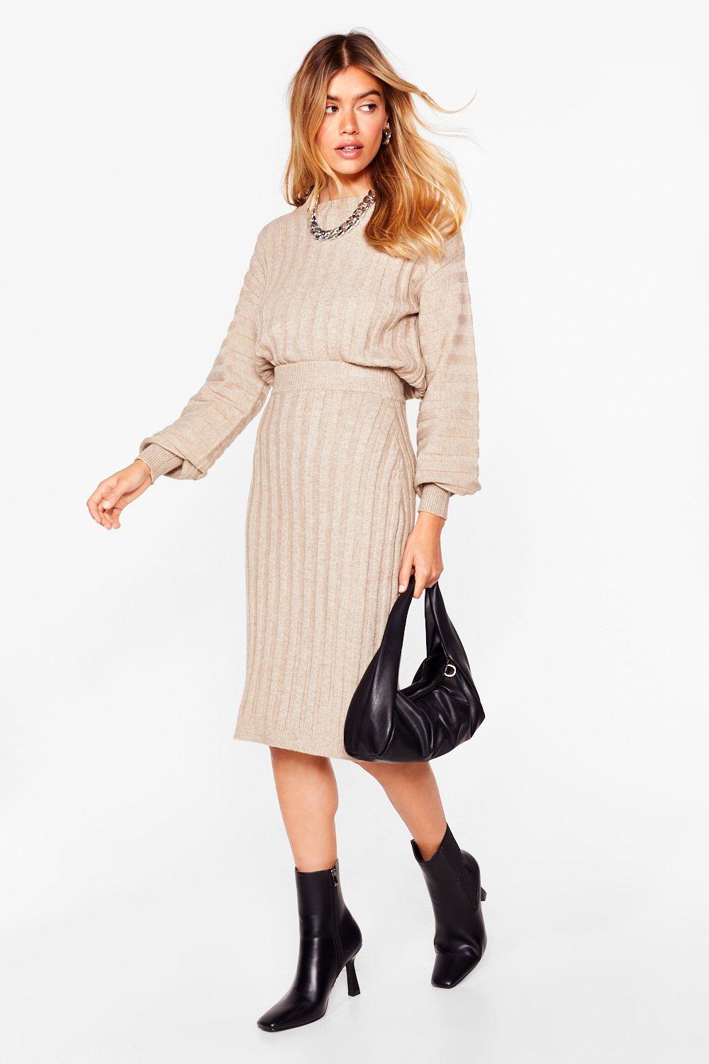 midi skirt and jumper