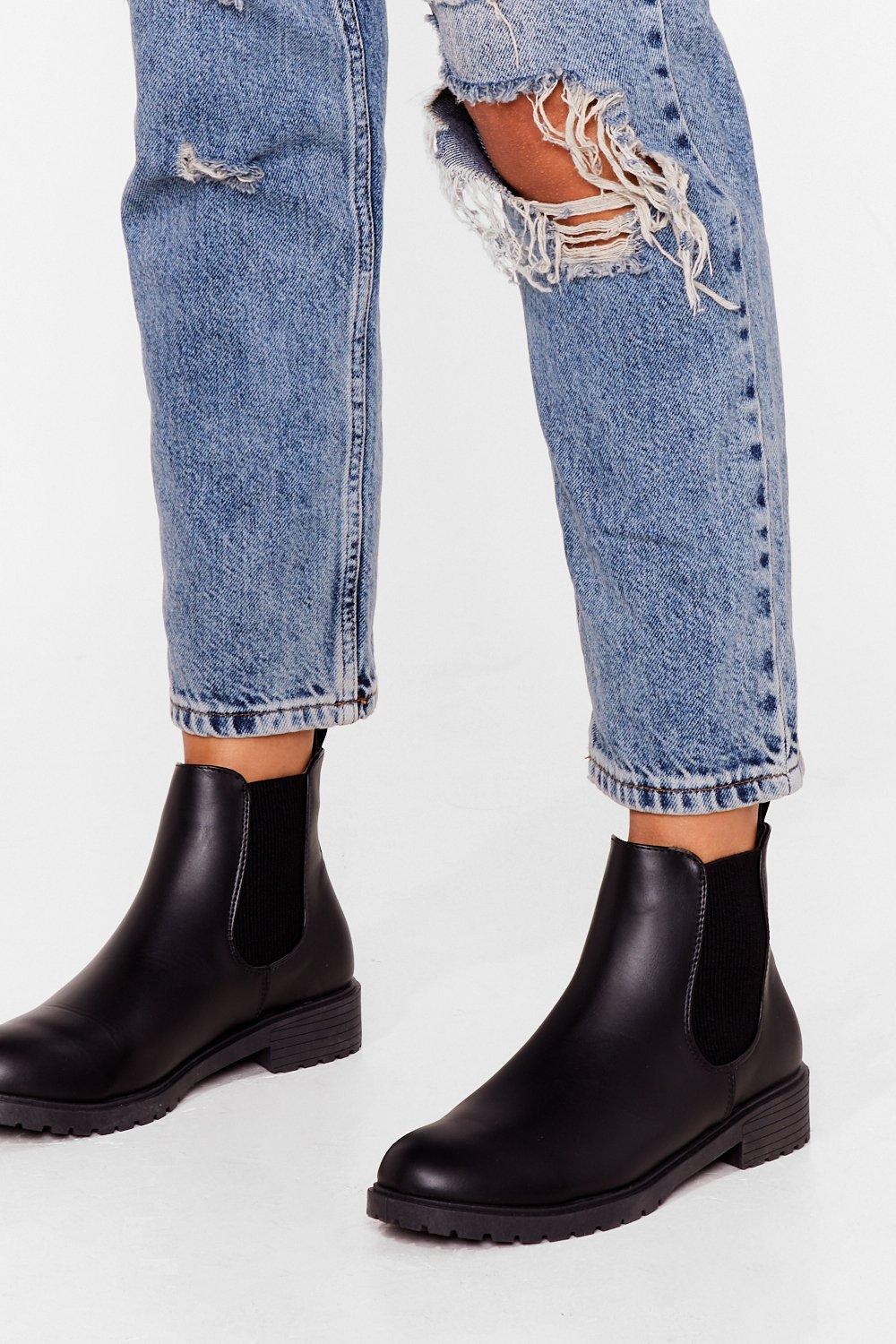 cleated chelsea boots