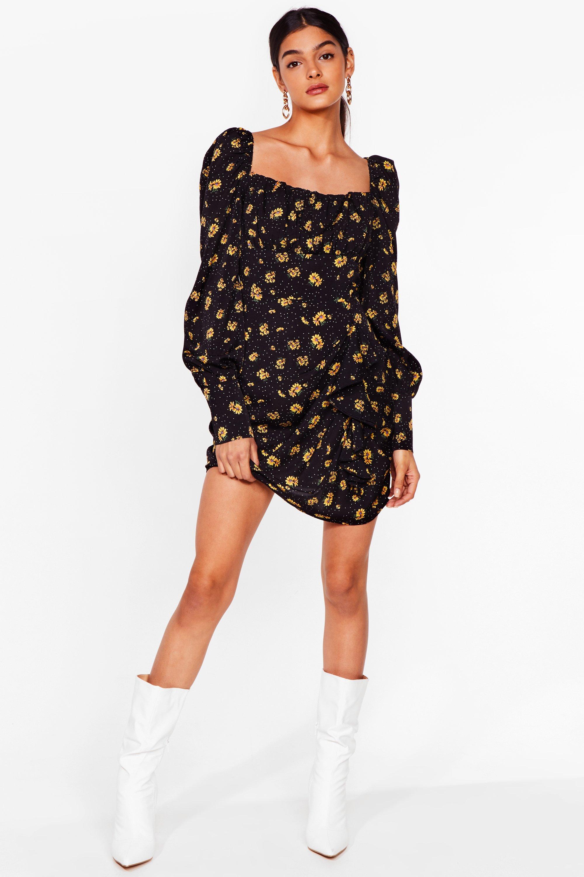 black mini tea dress
