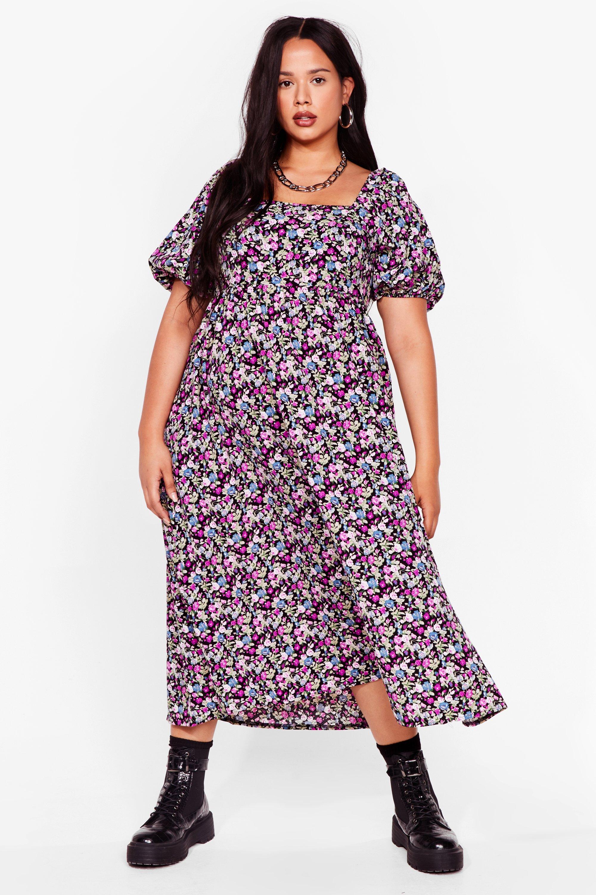 plus floral midi dress