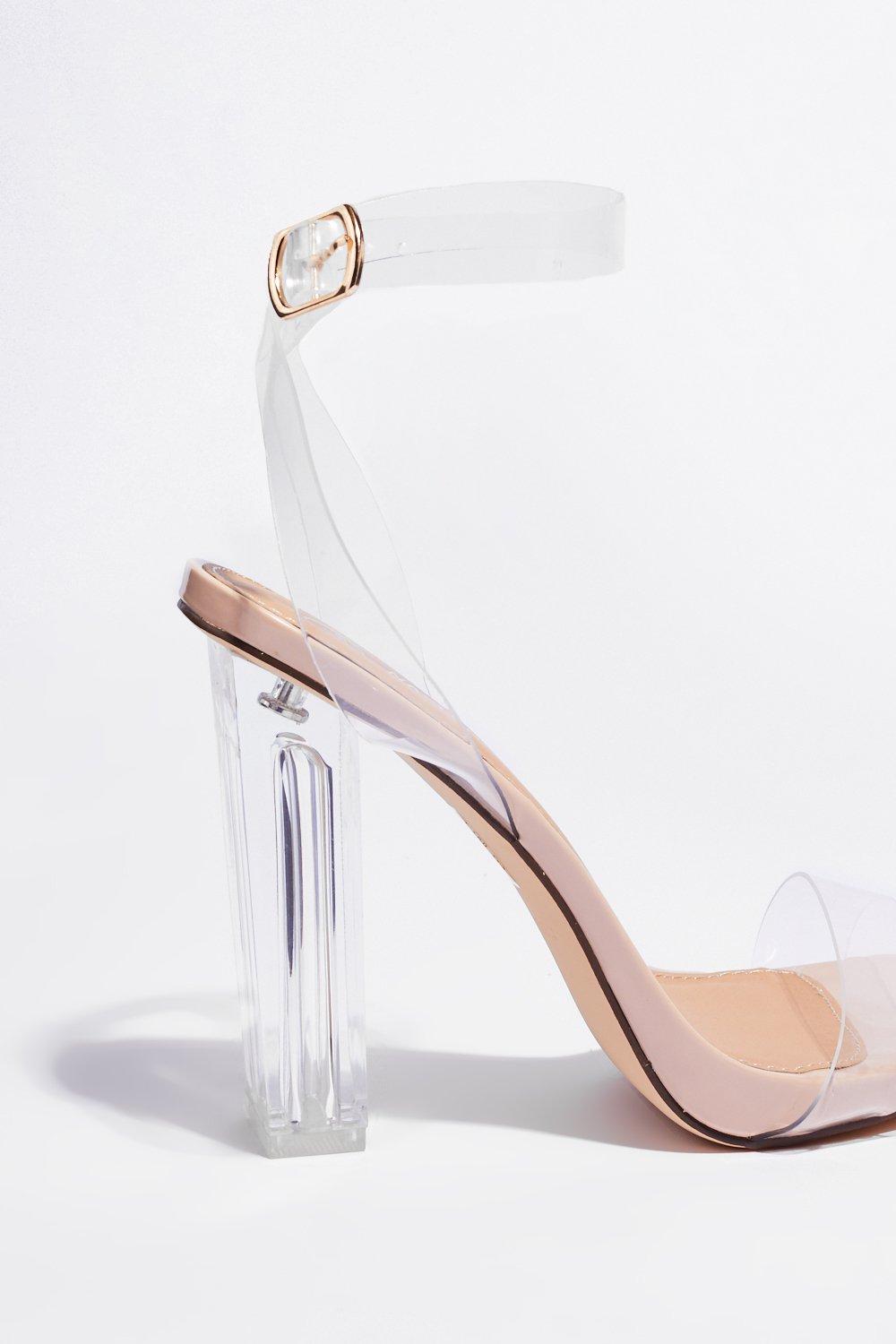 wide fit transparent heels