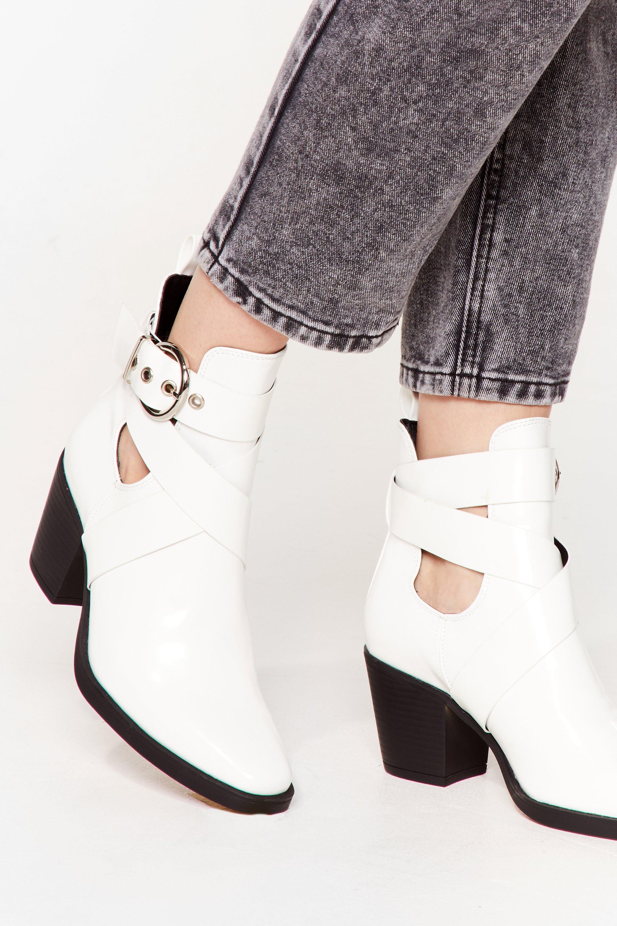 Do We Cross Your Mind Cut-Out Heeled Boots