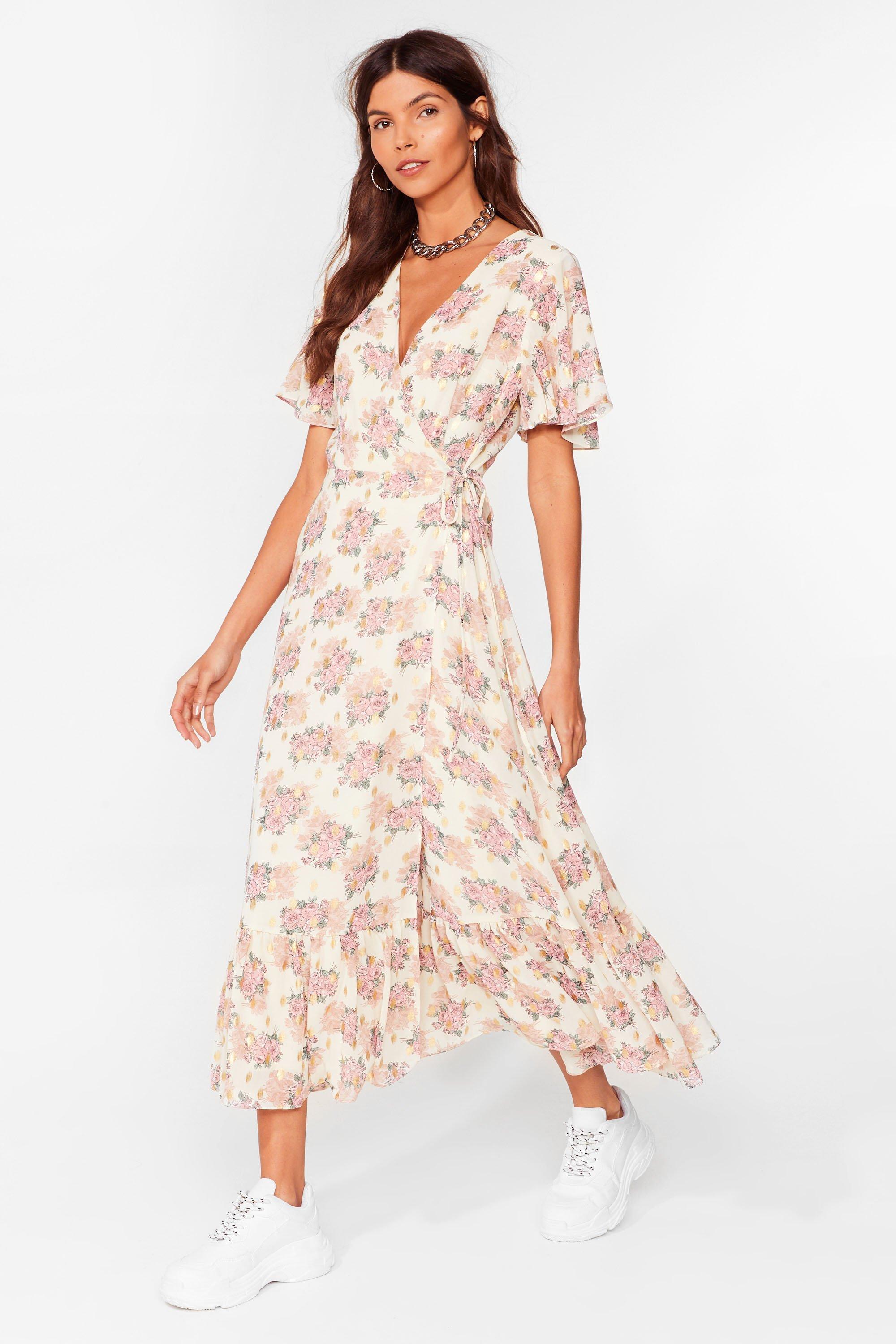 summer wrap midi dress