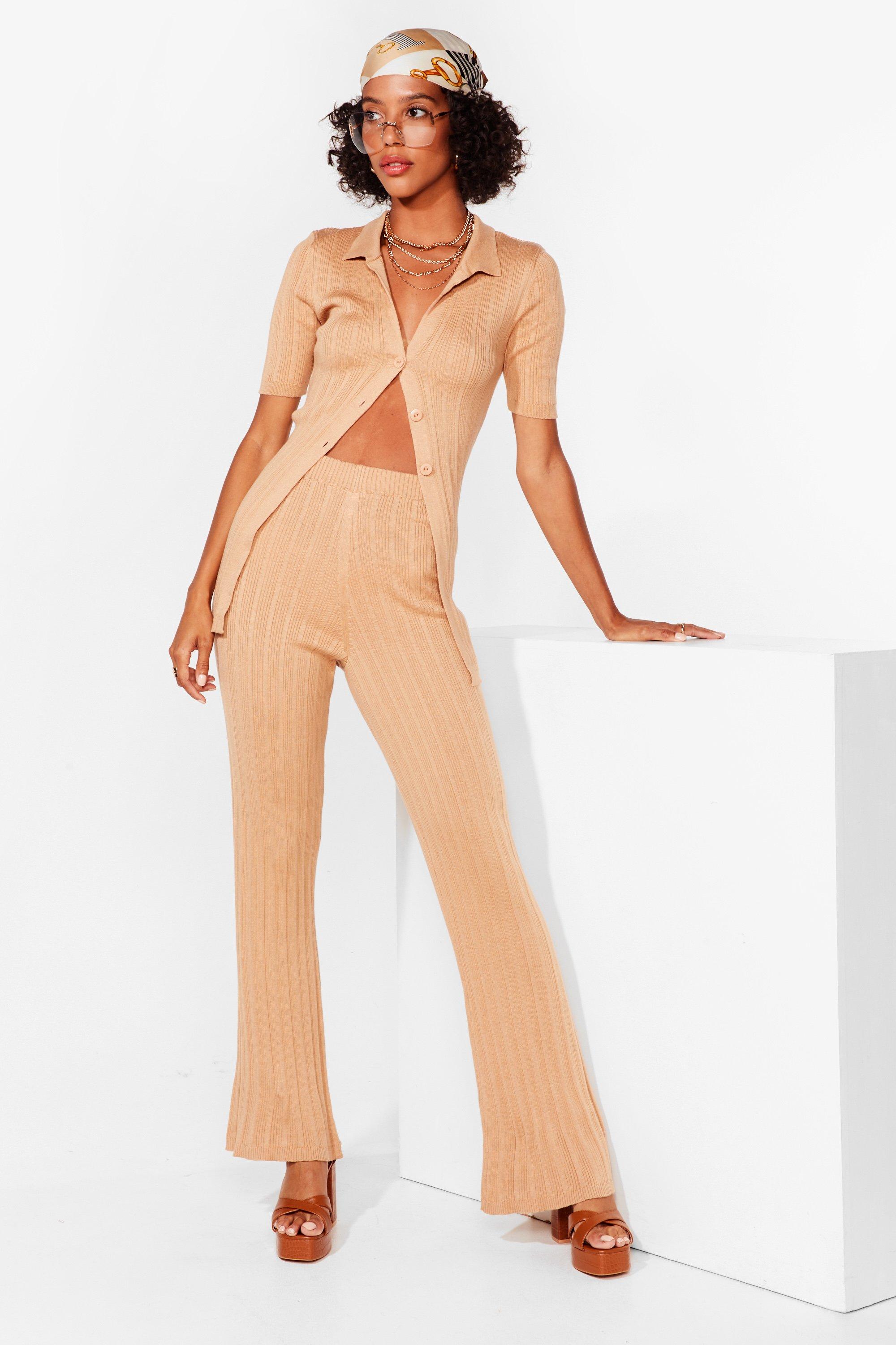 knitted cardigan and trouser set