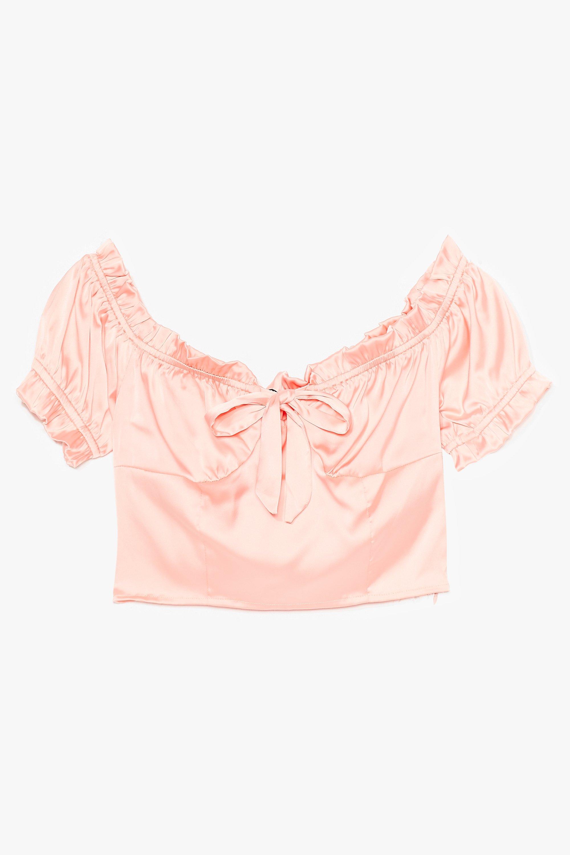 peach satin top