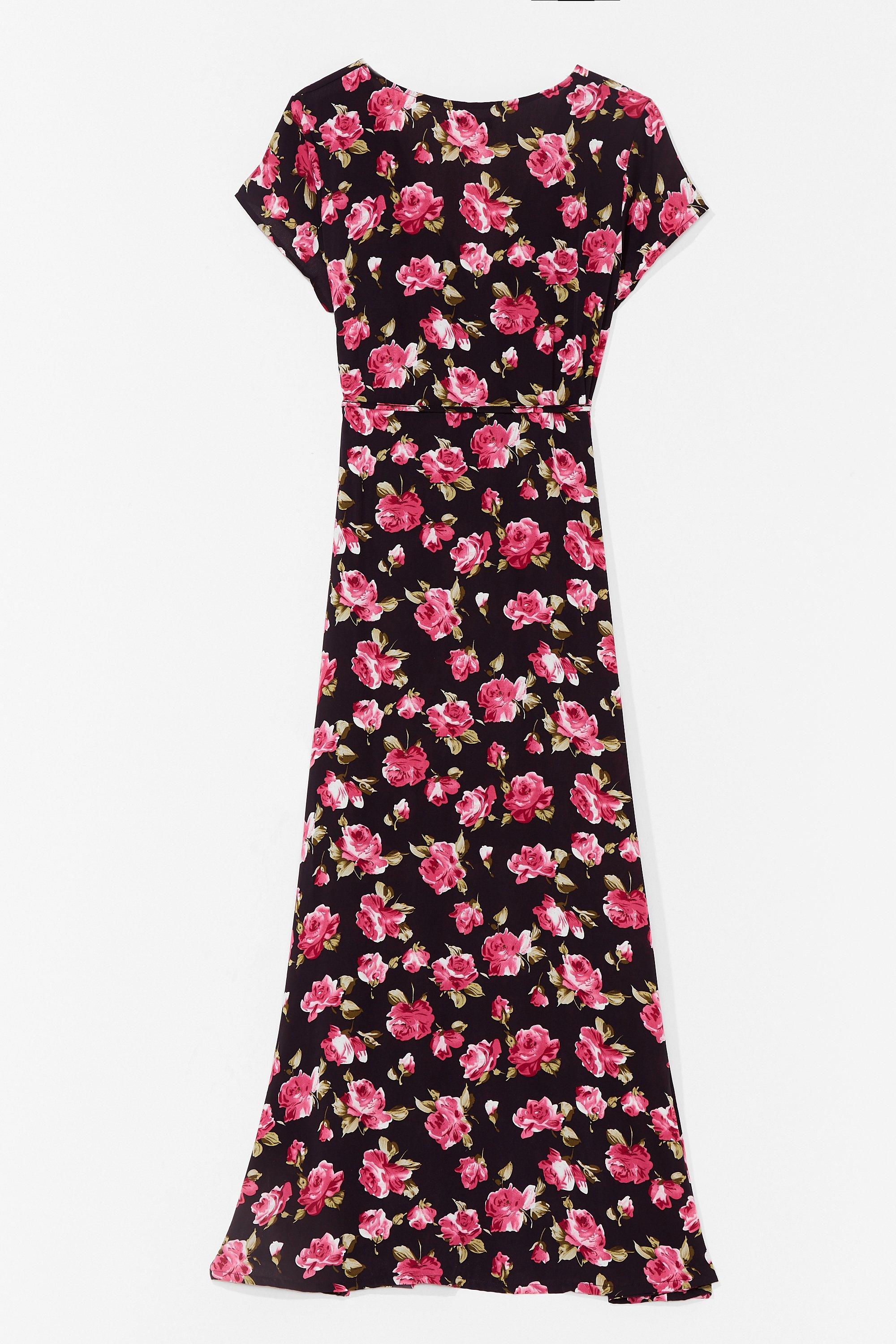 plus size floral wrap maxi dress