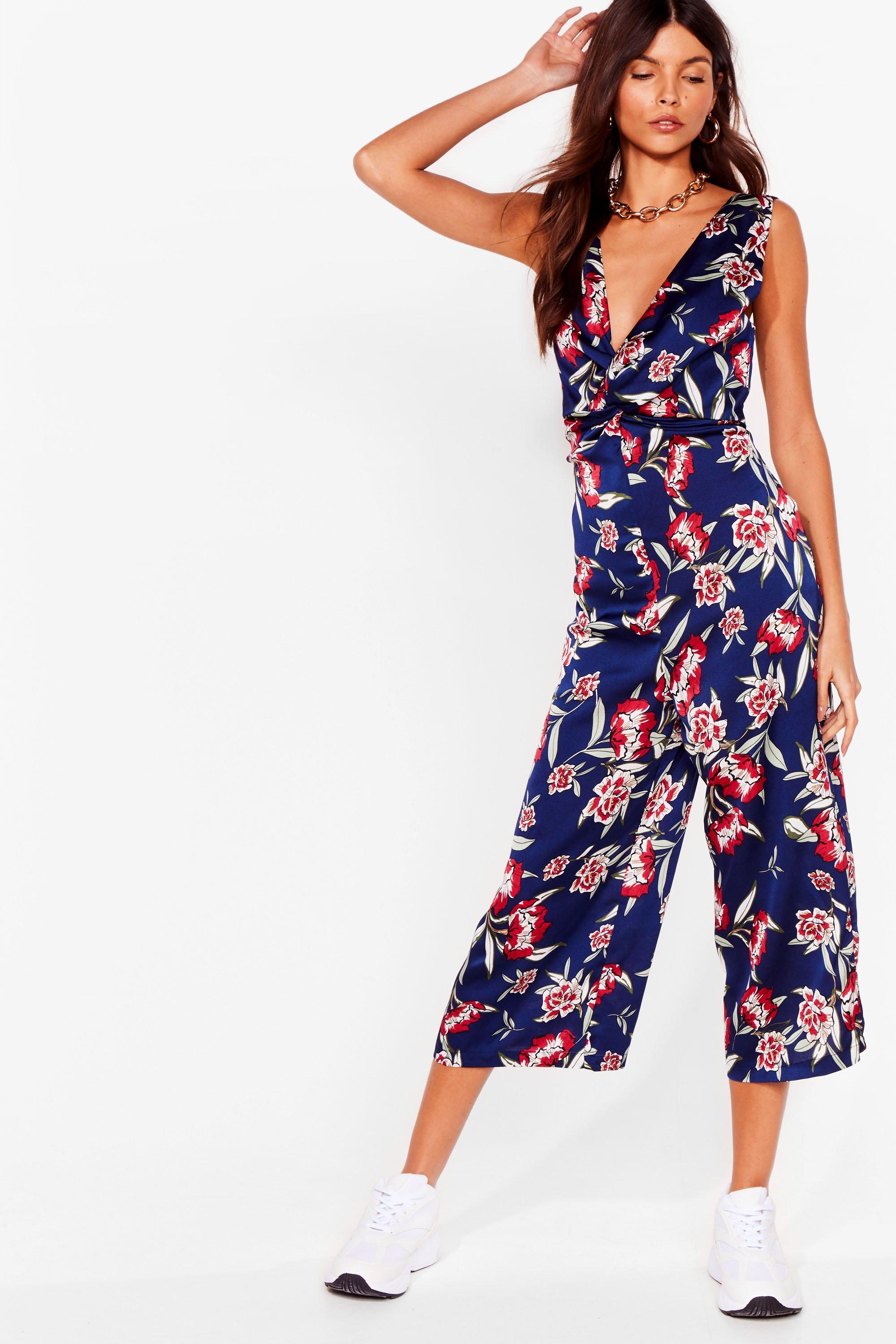 knot front culotte jumpsuit