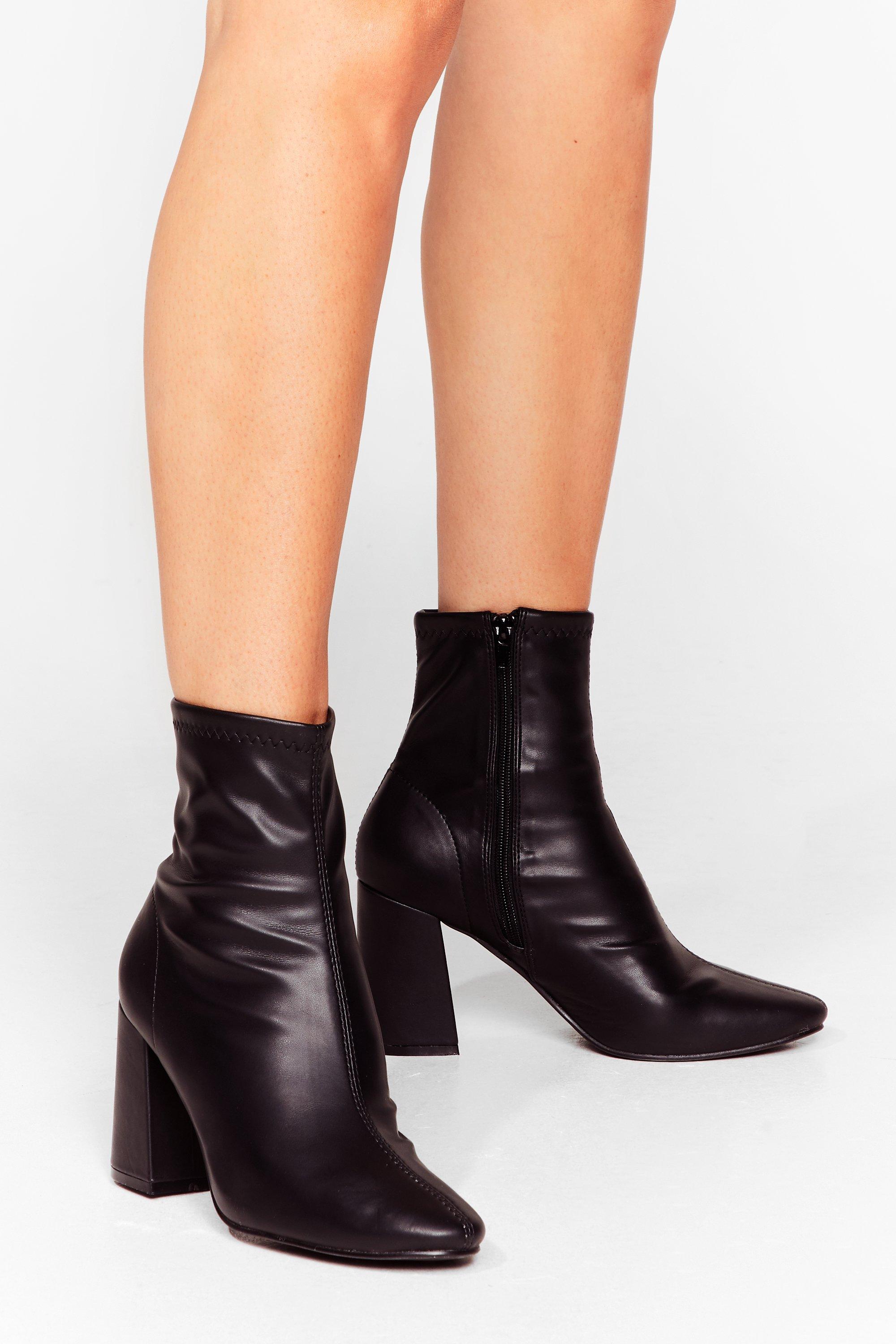 women's black sock ankle boots