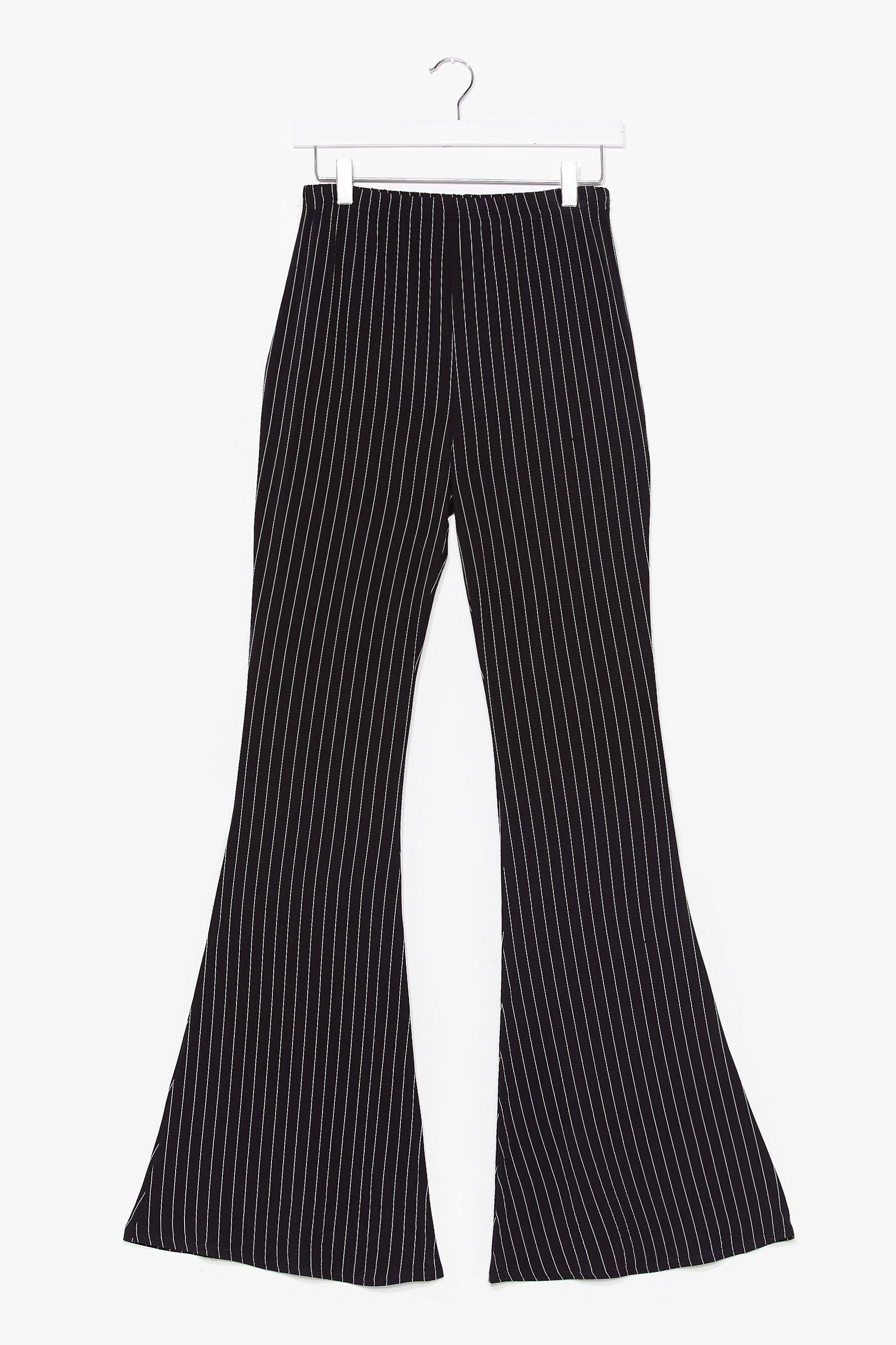 pinstripe flare jeans