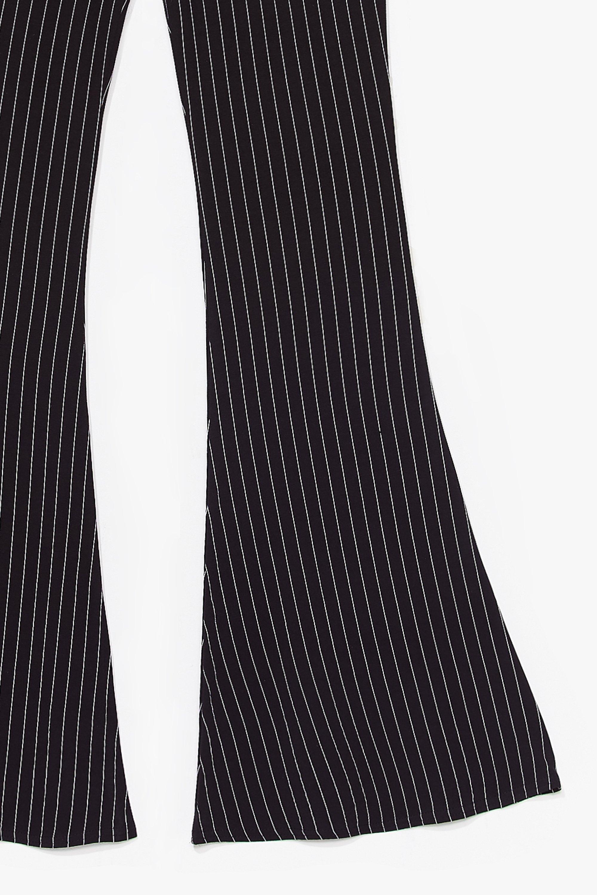 pinstripe flare pants