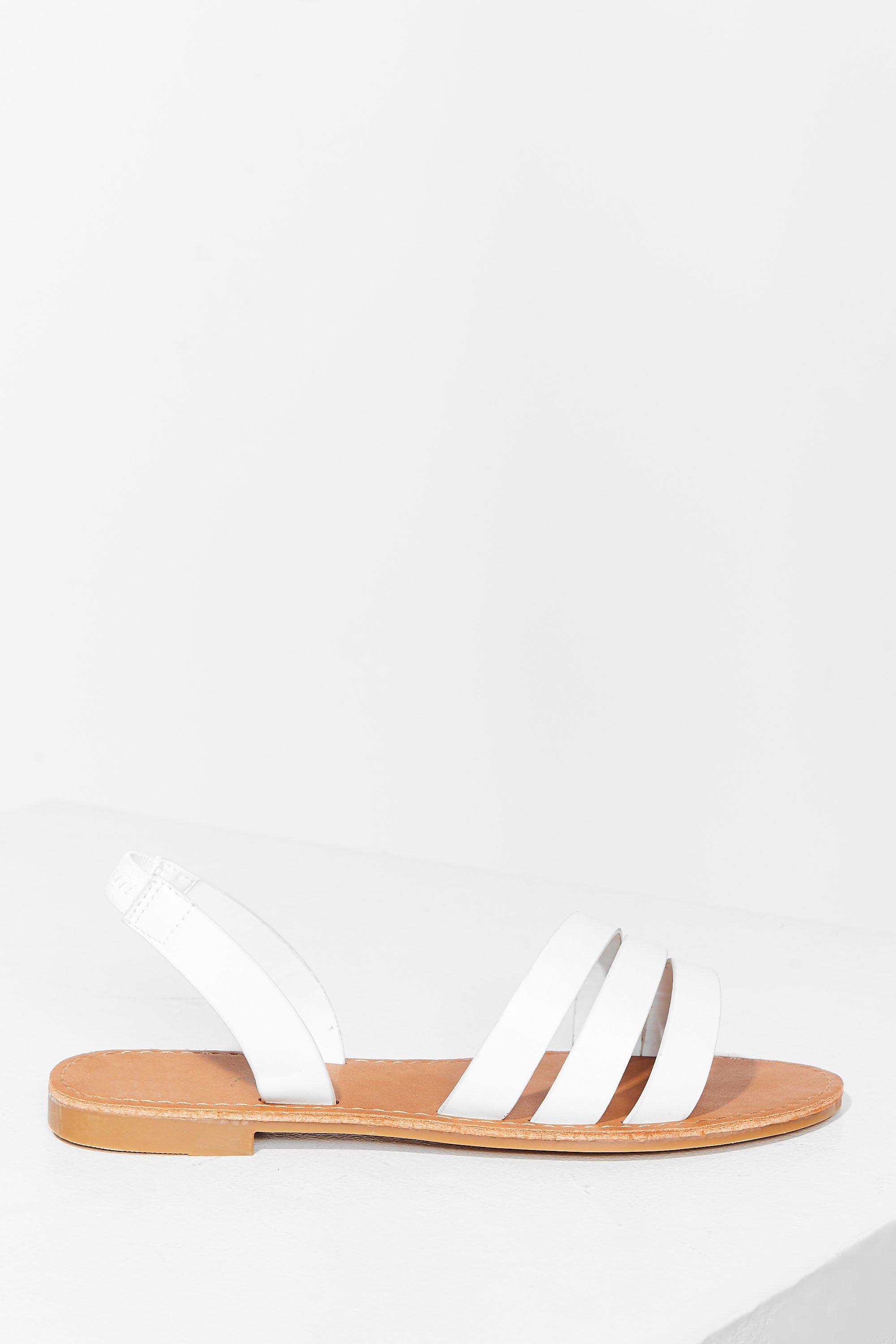 white wide fit flat sandals