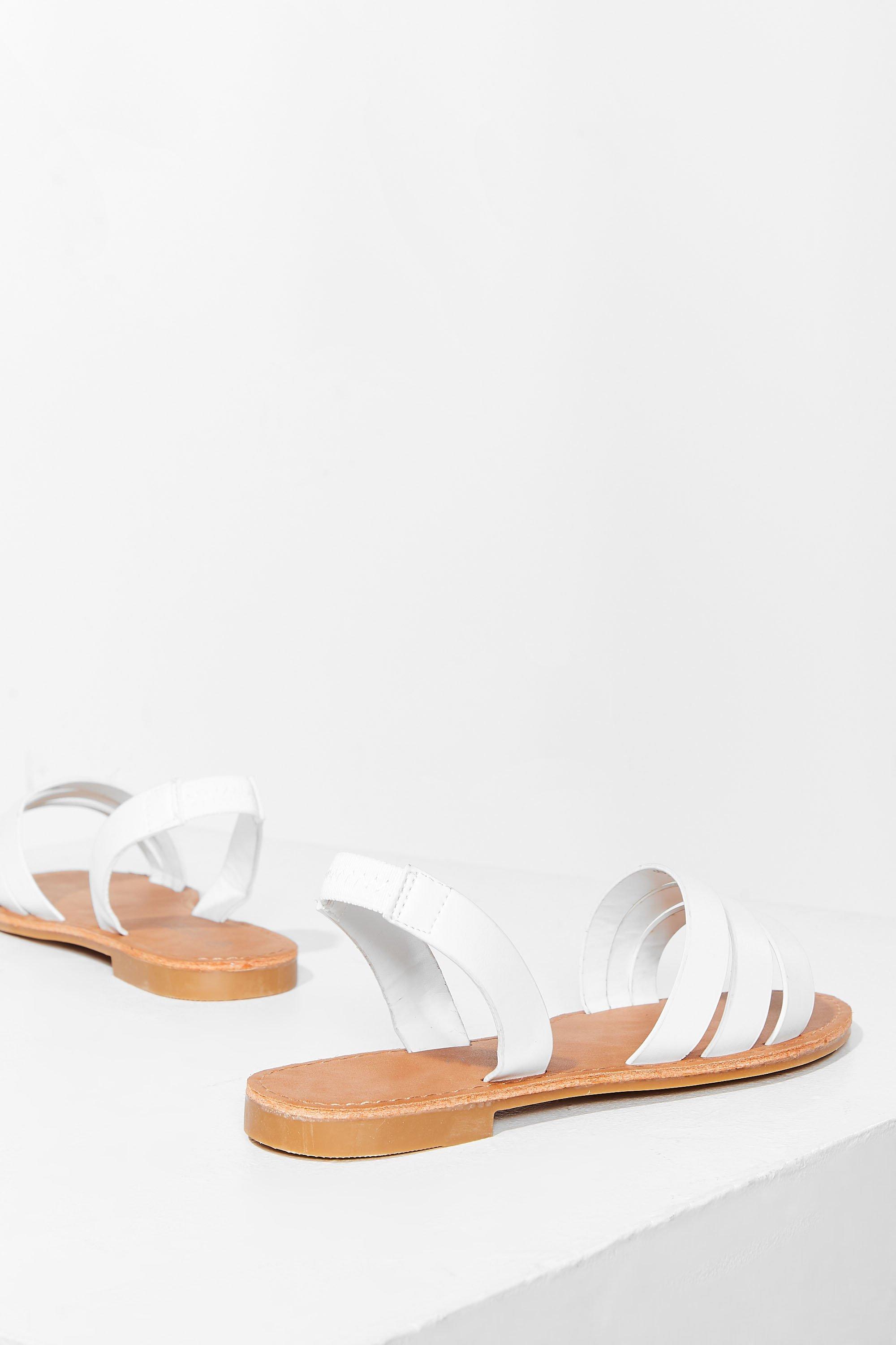 white wide fit flat sandals