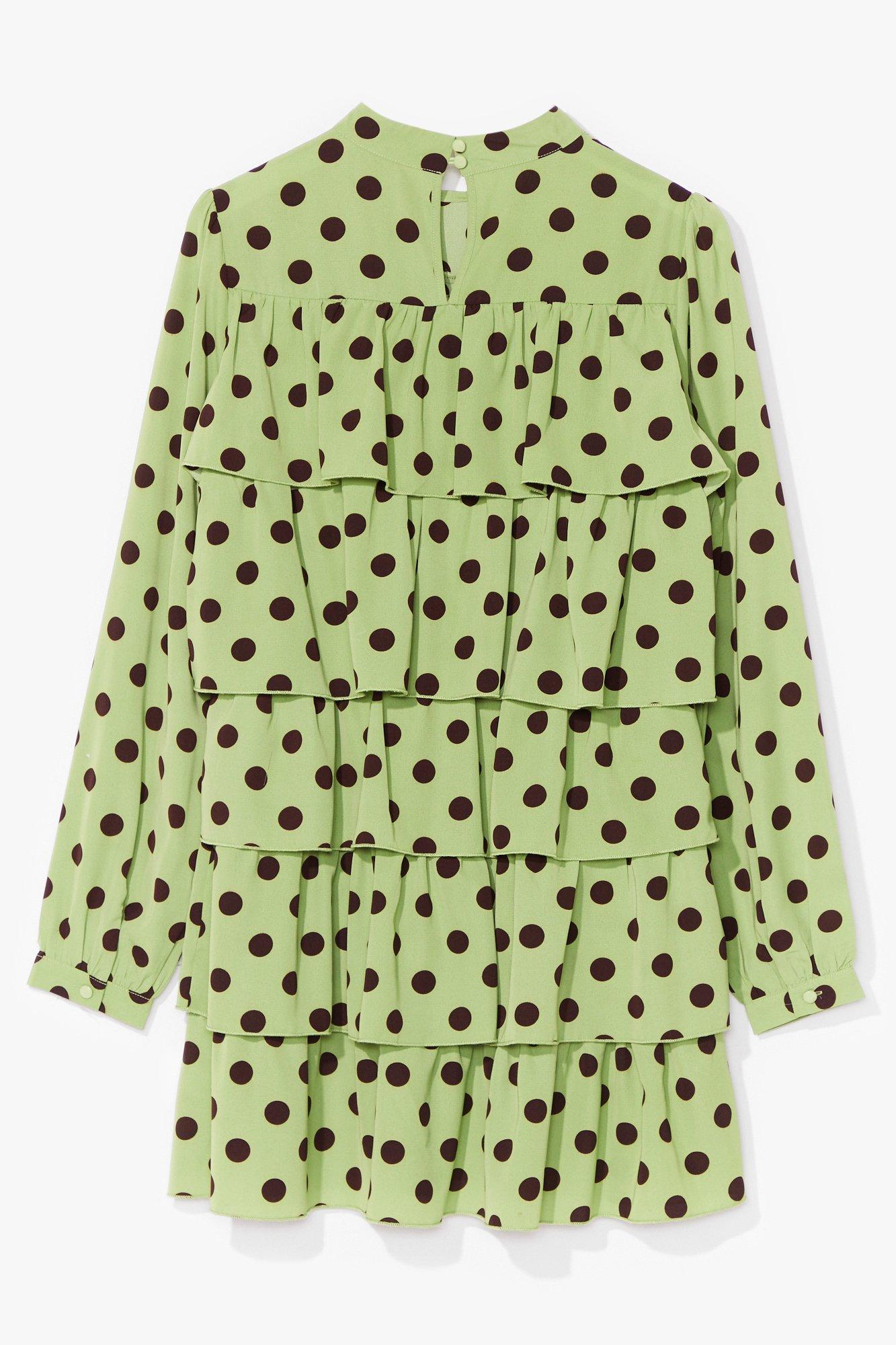 green polka dot mini dress