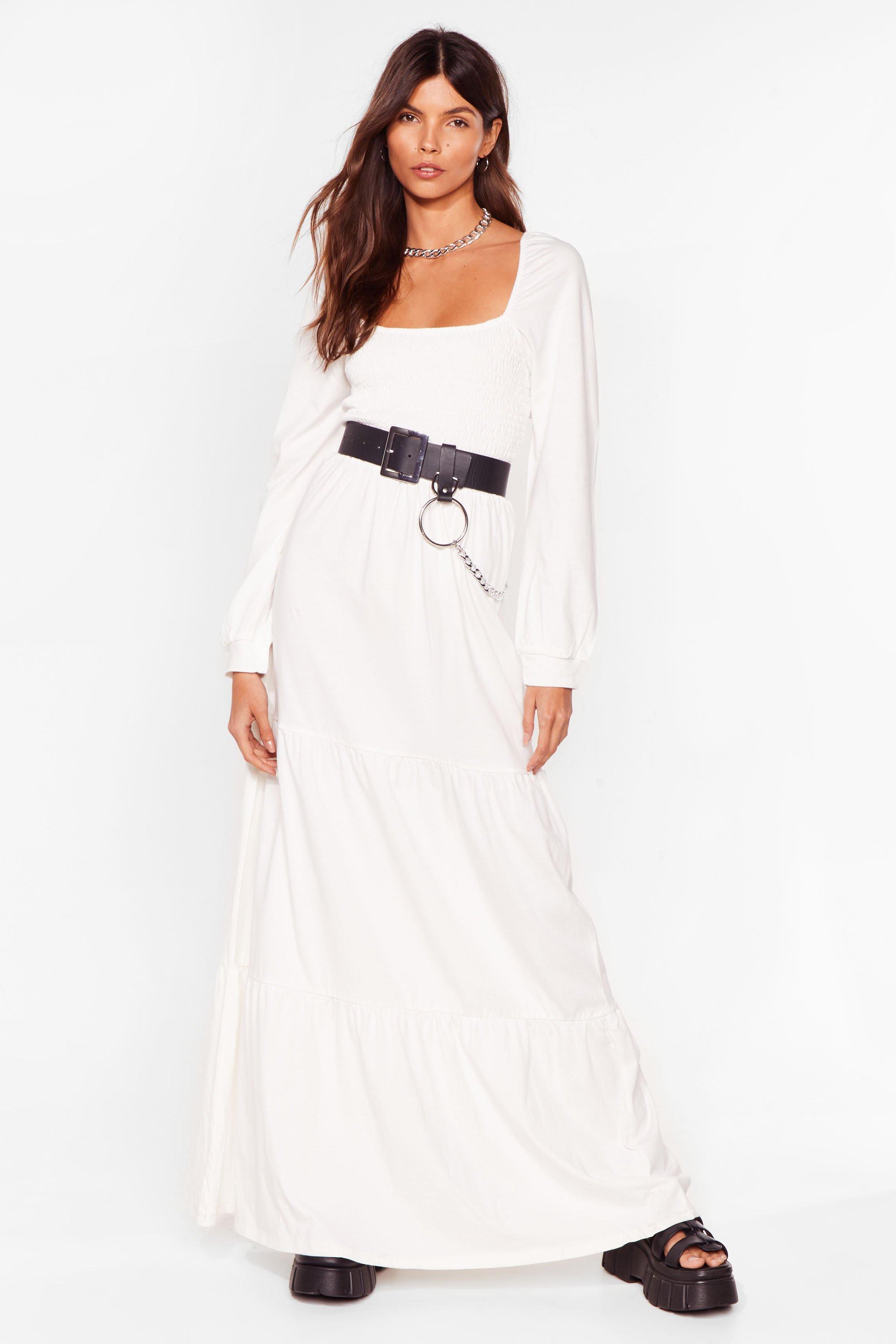 womens cream maxi dress