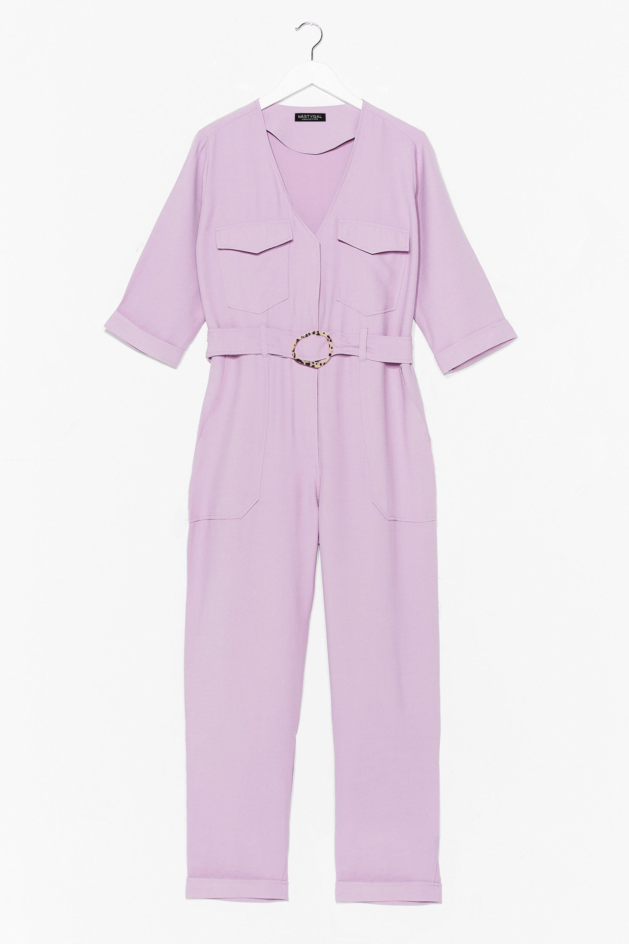 lilac utility jumpsuit