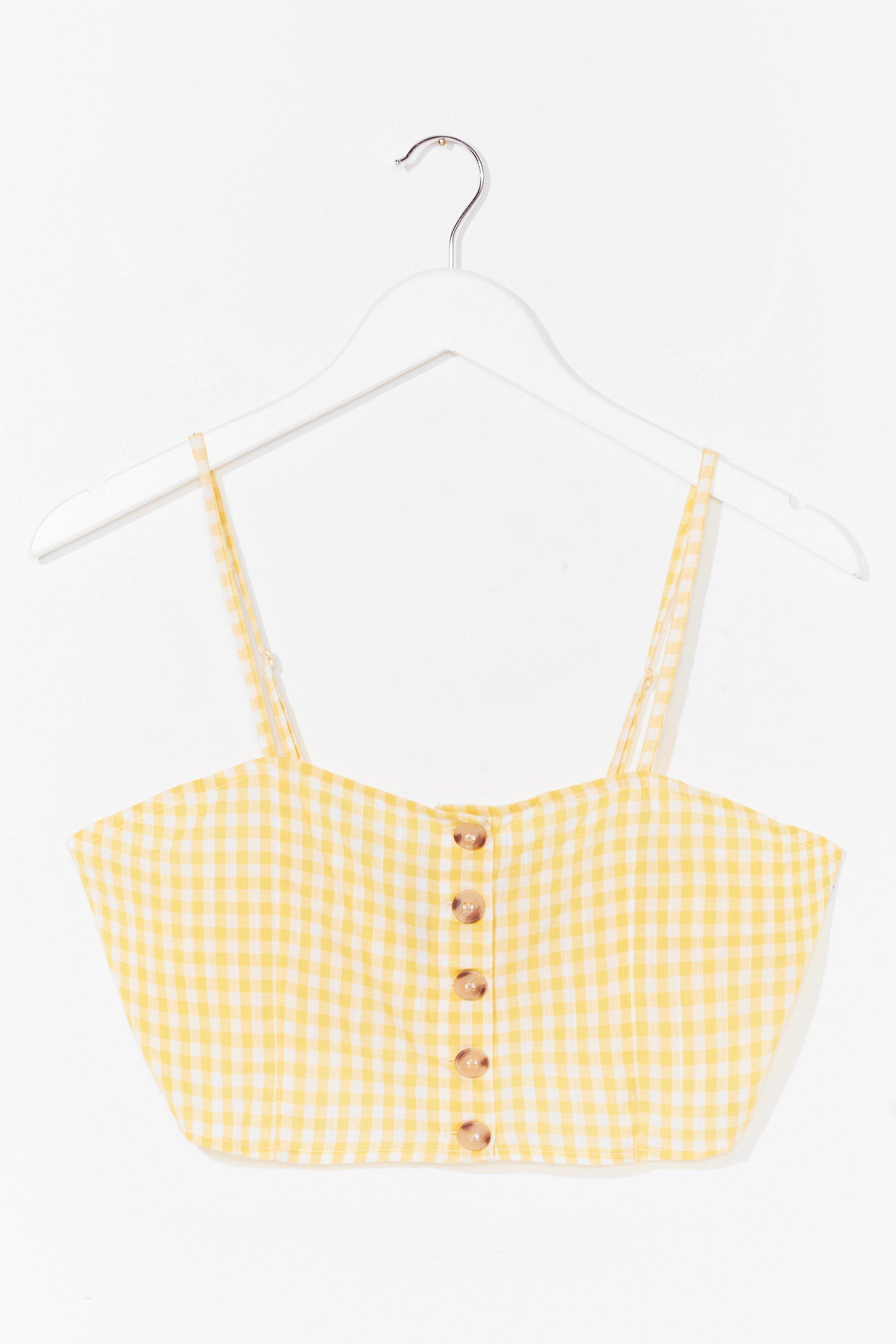 yellow gingham crop top