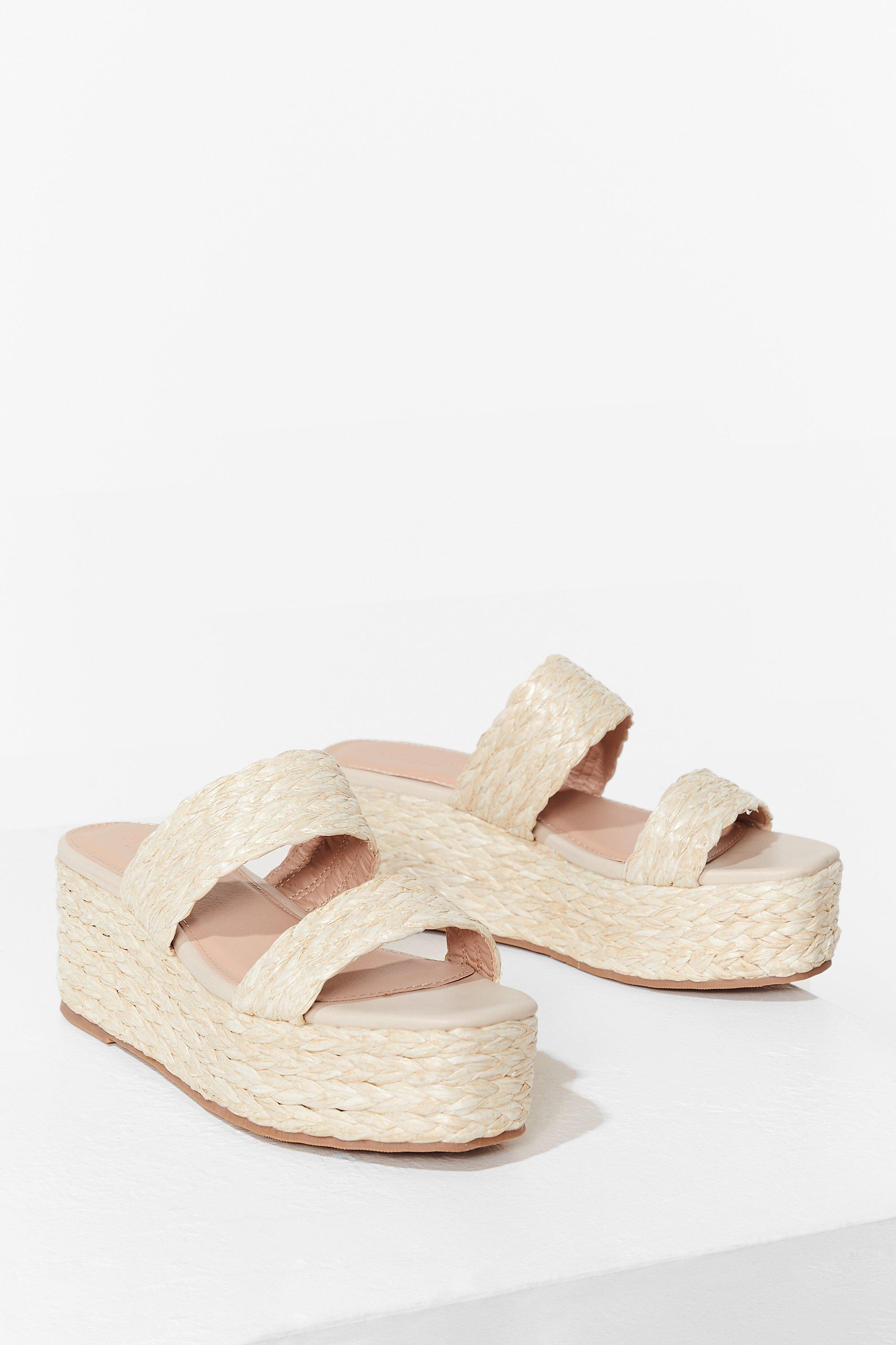 straw platform sandals