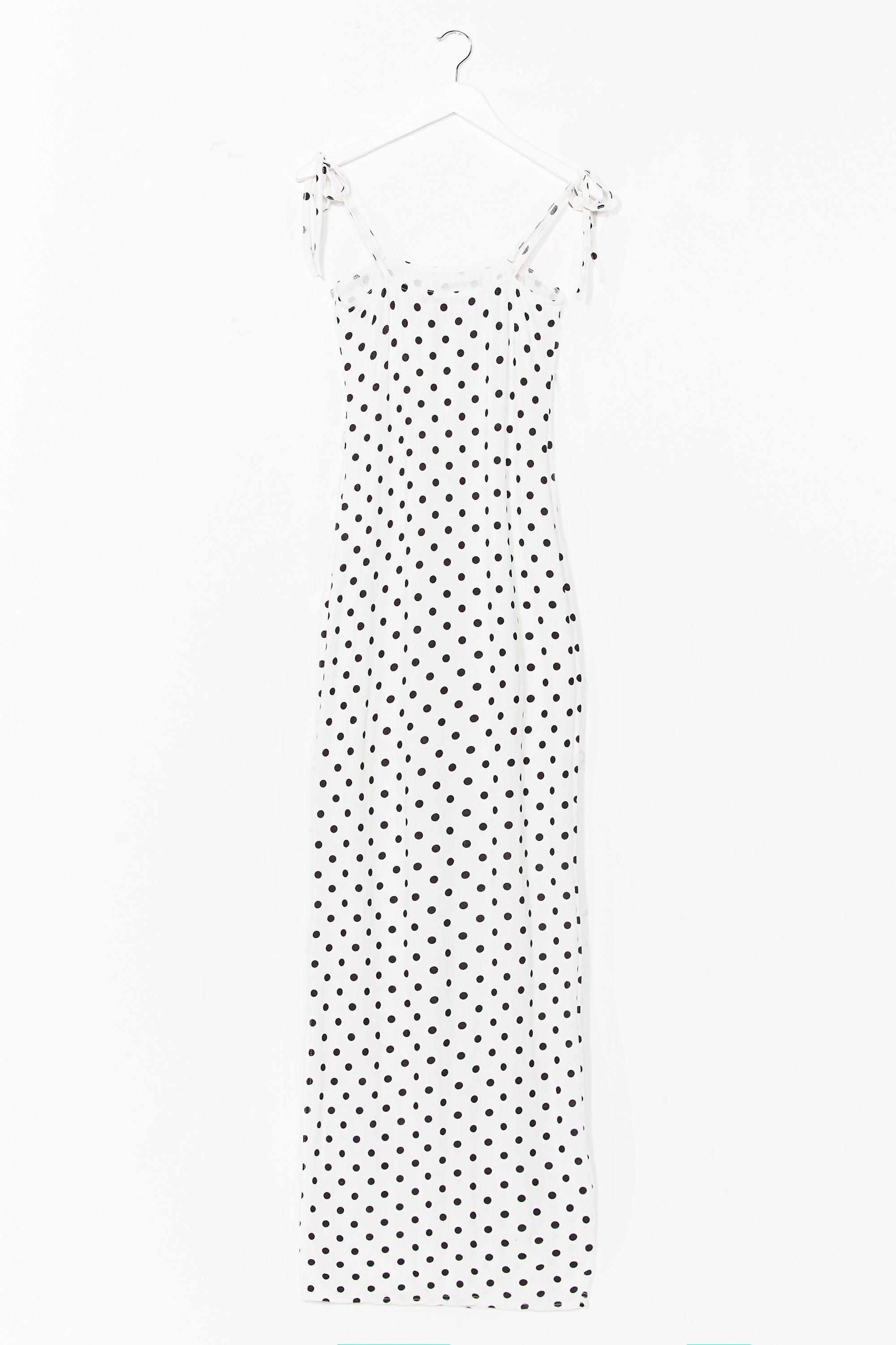 white spot maxi dress