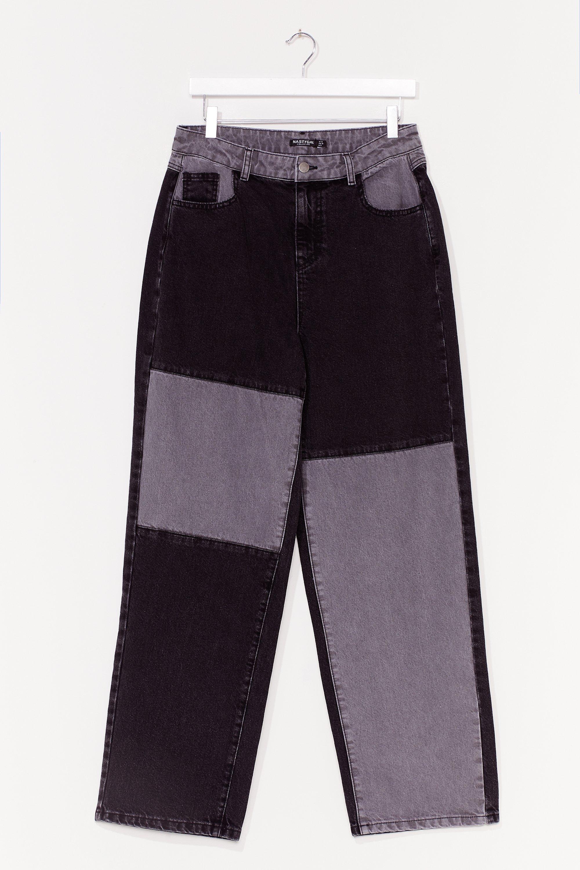 patchwork jeans black