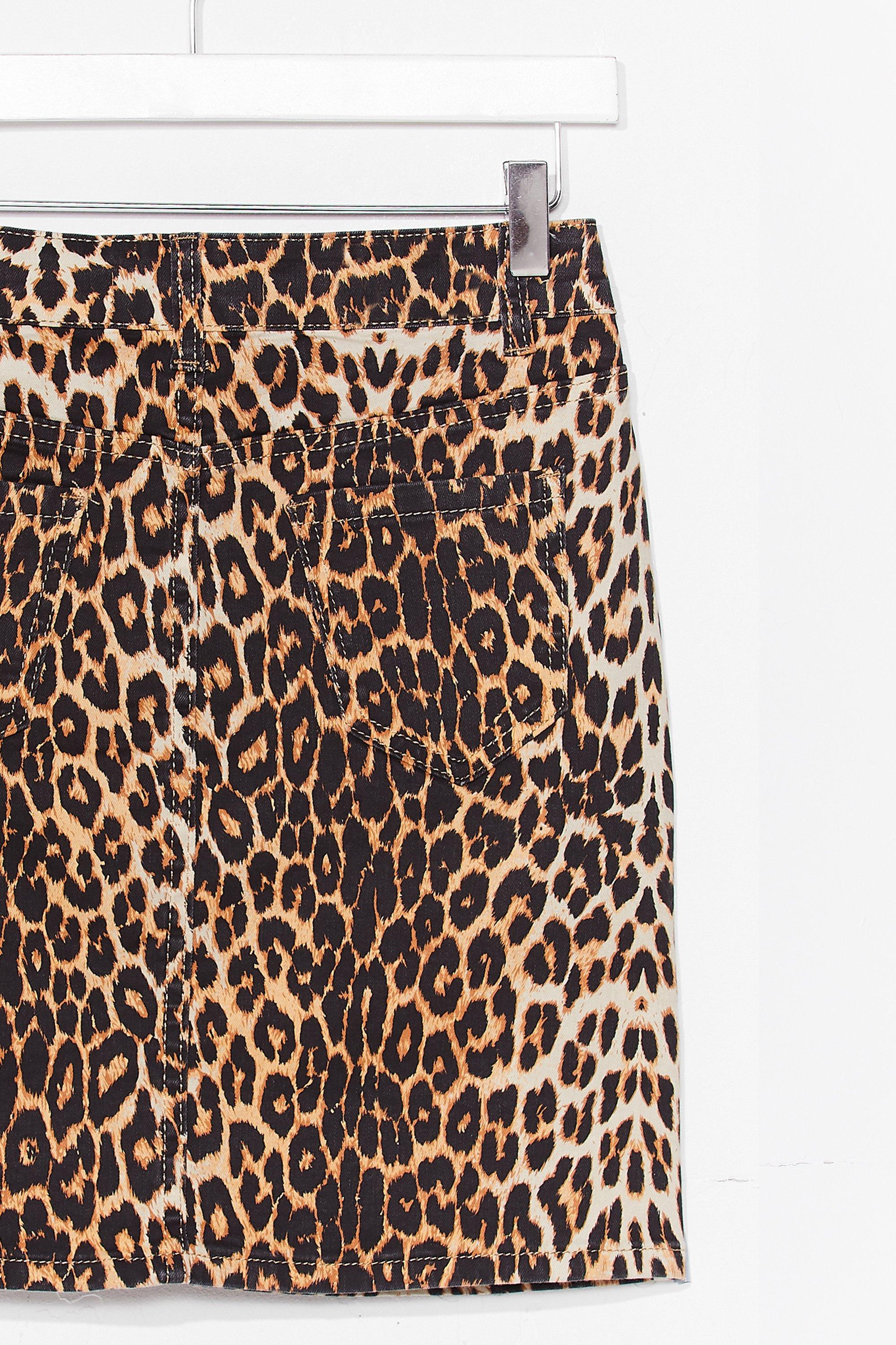 jupe en jean leopard