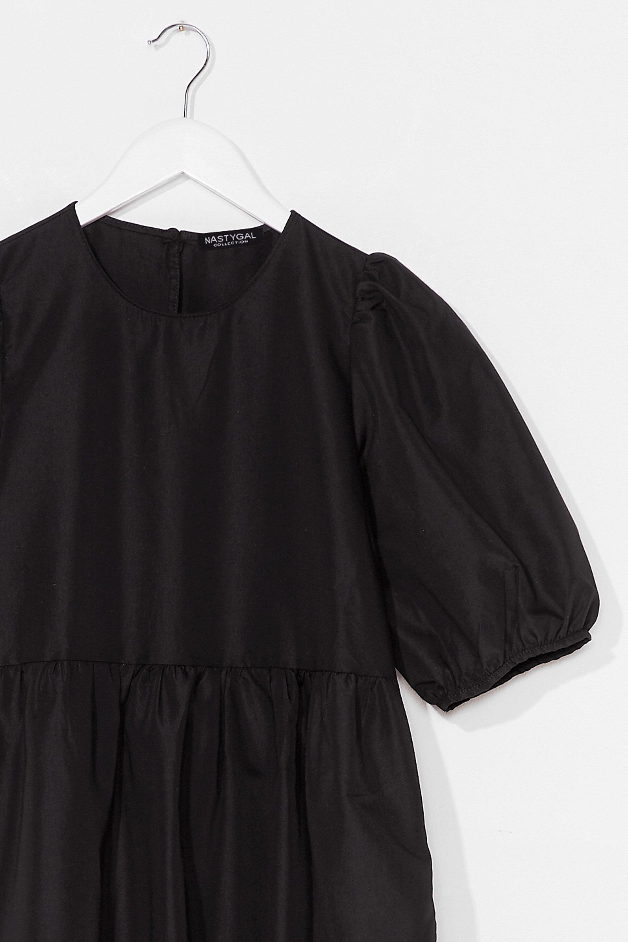 black smock midi dress