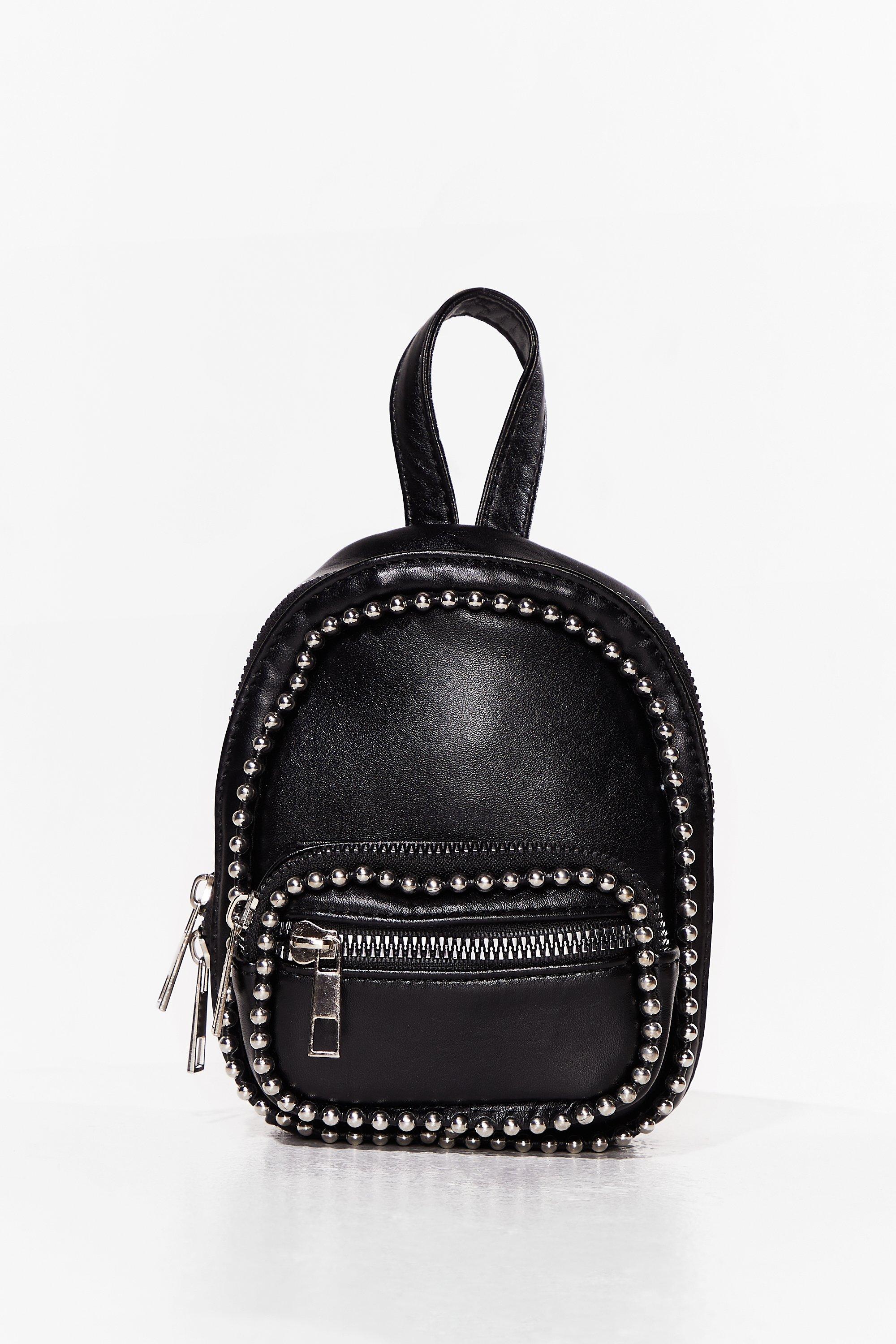 black studded mini backpack