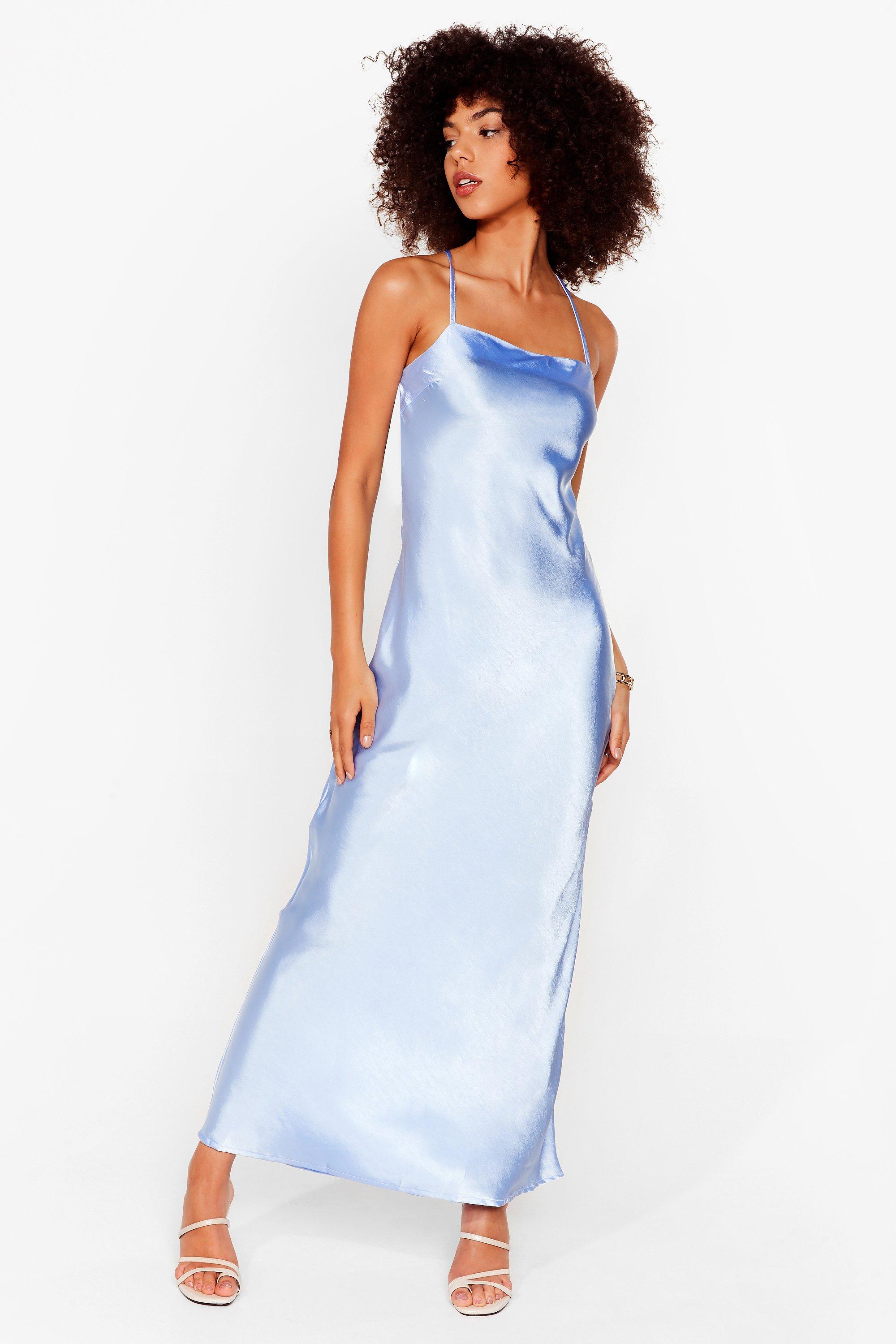 Don't Slip Down Satin Maxi Dress