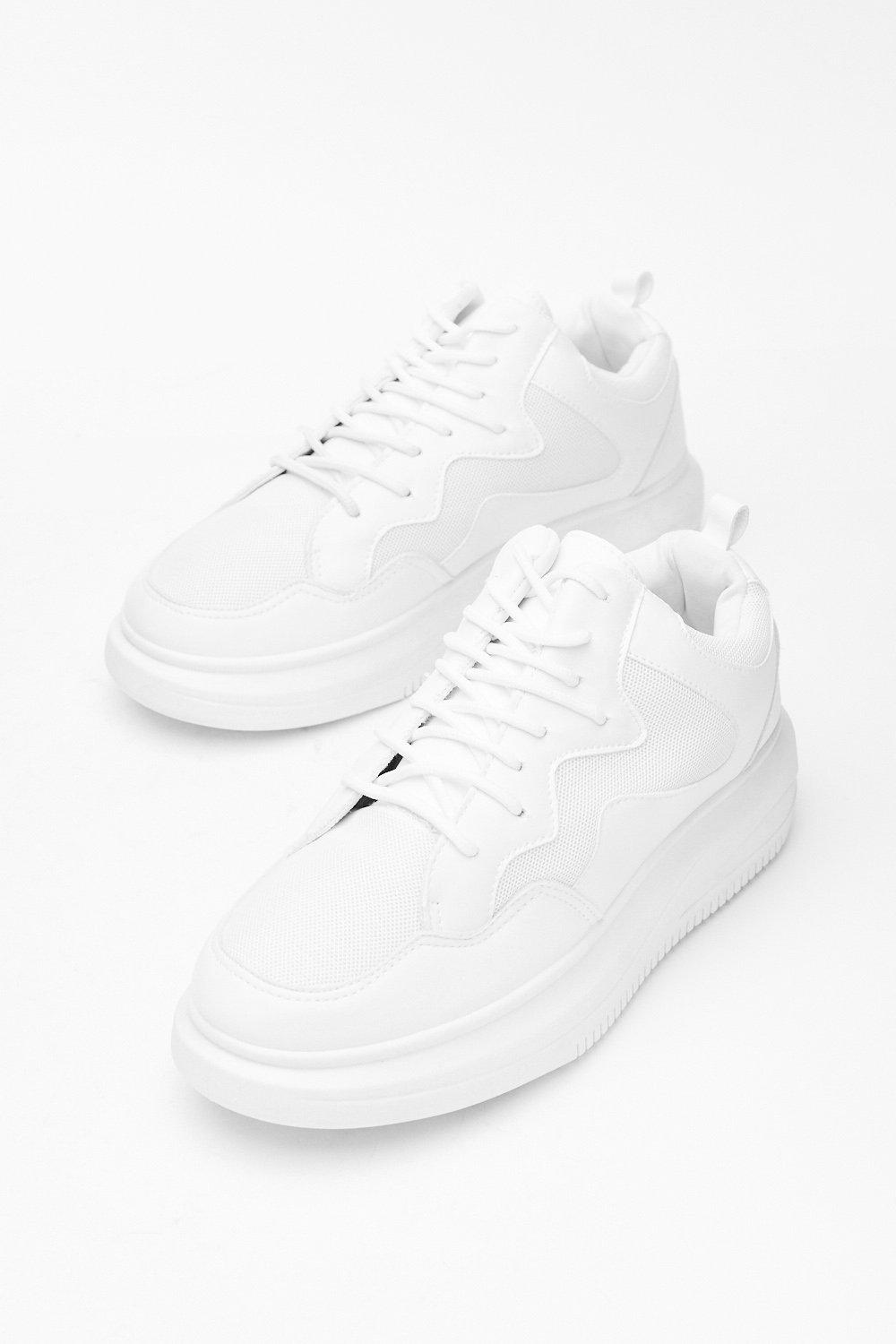 leather chunky sneakers