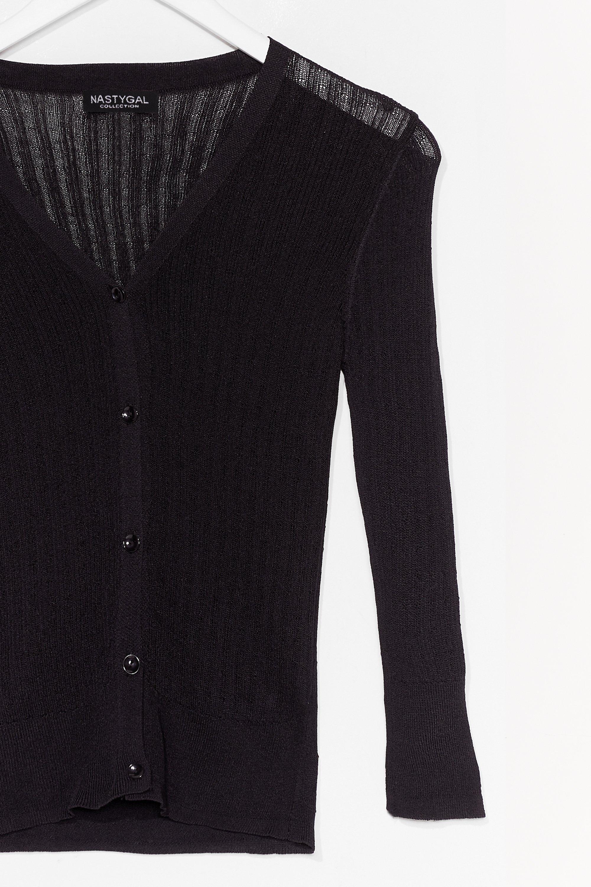 black ribbed cardigan