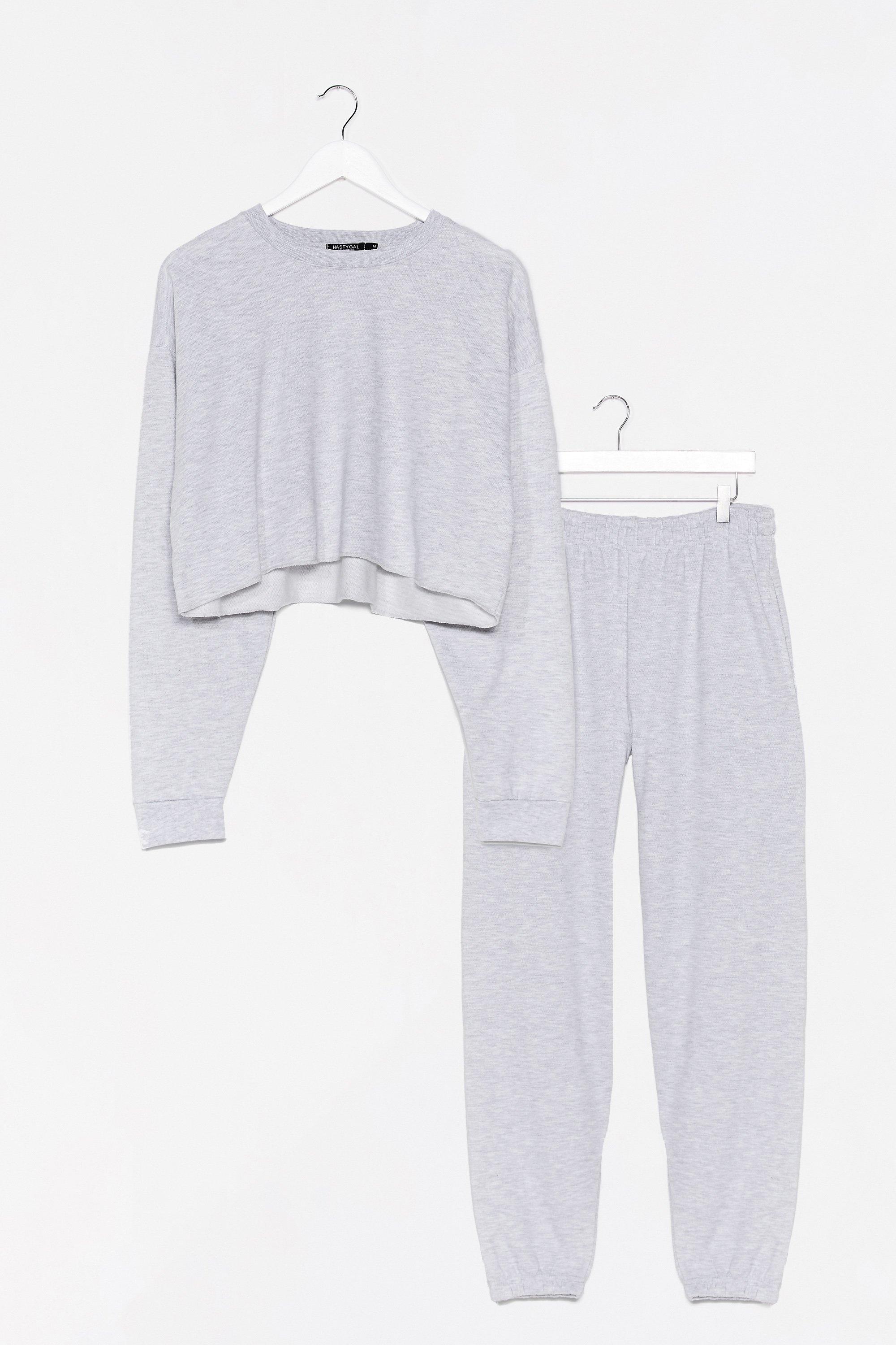 cropped jumper and joggers