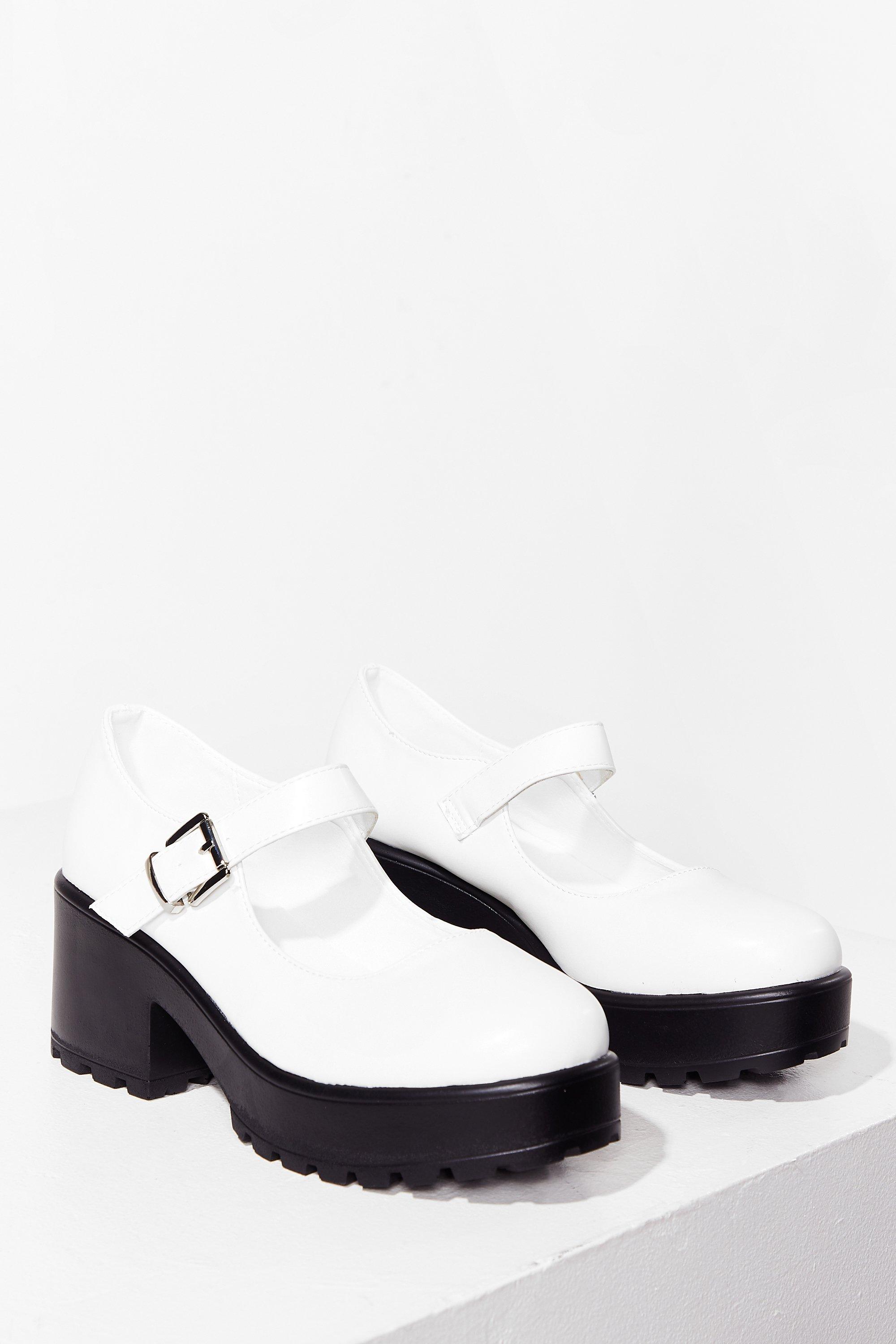 faux leather mary janes
