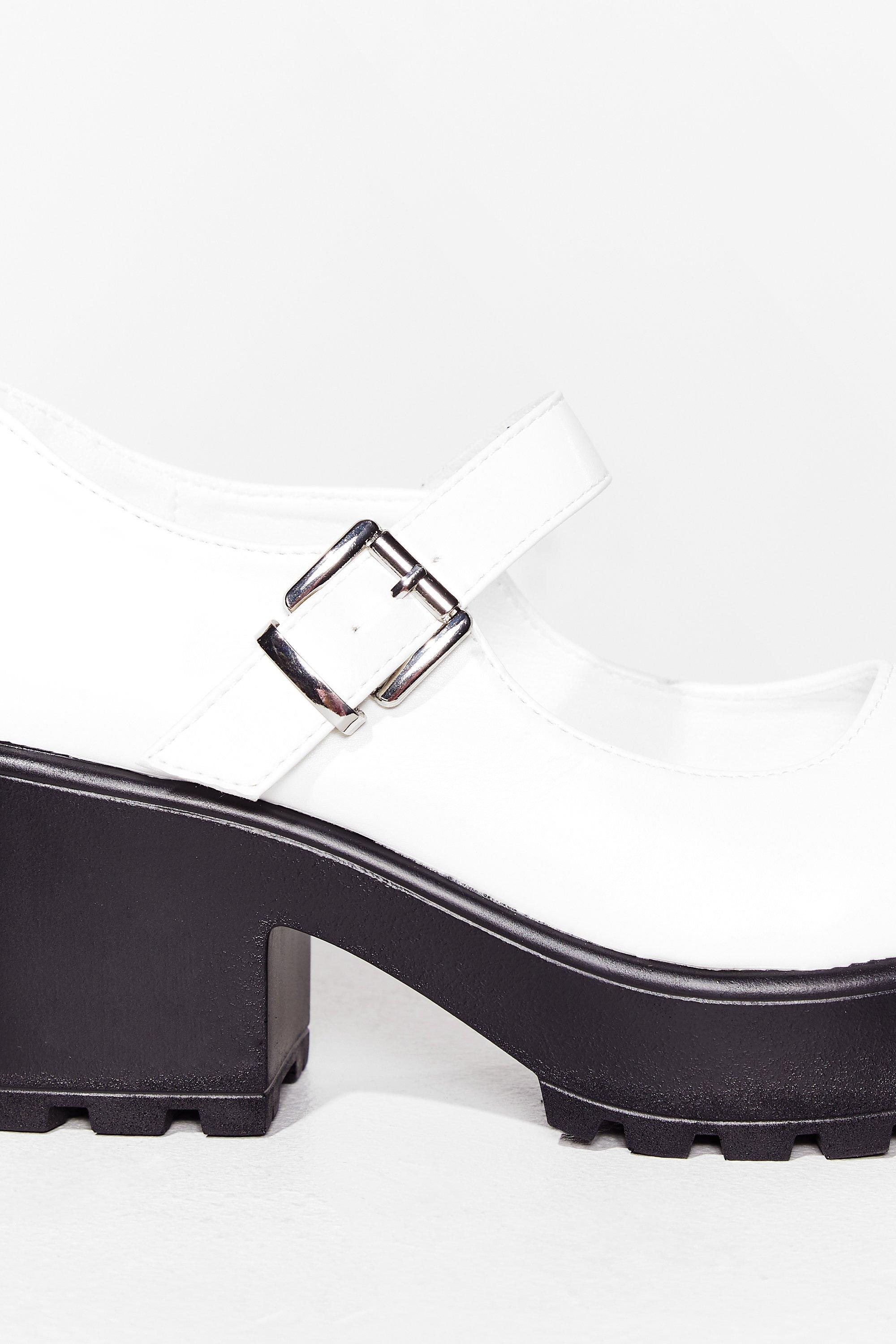 faux leather mary janes