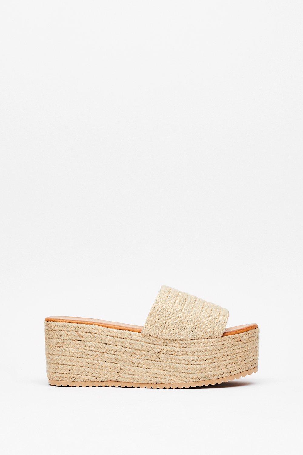 platform woven sandals