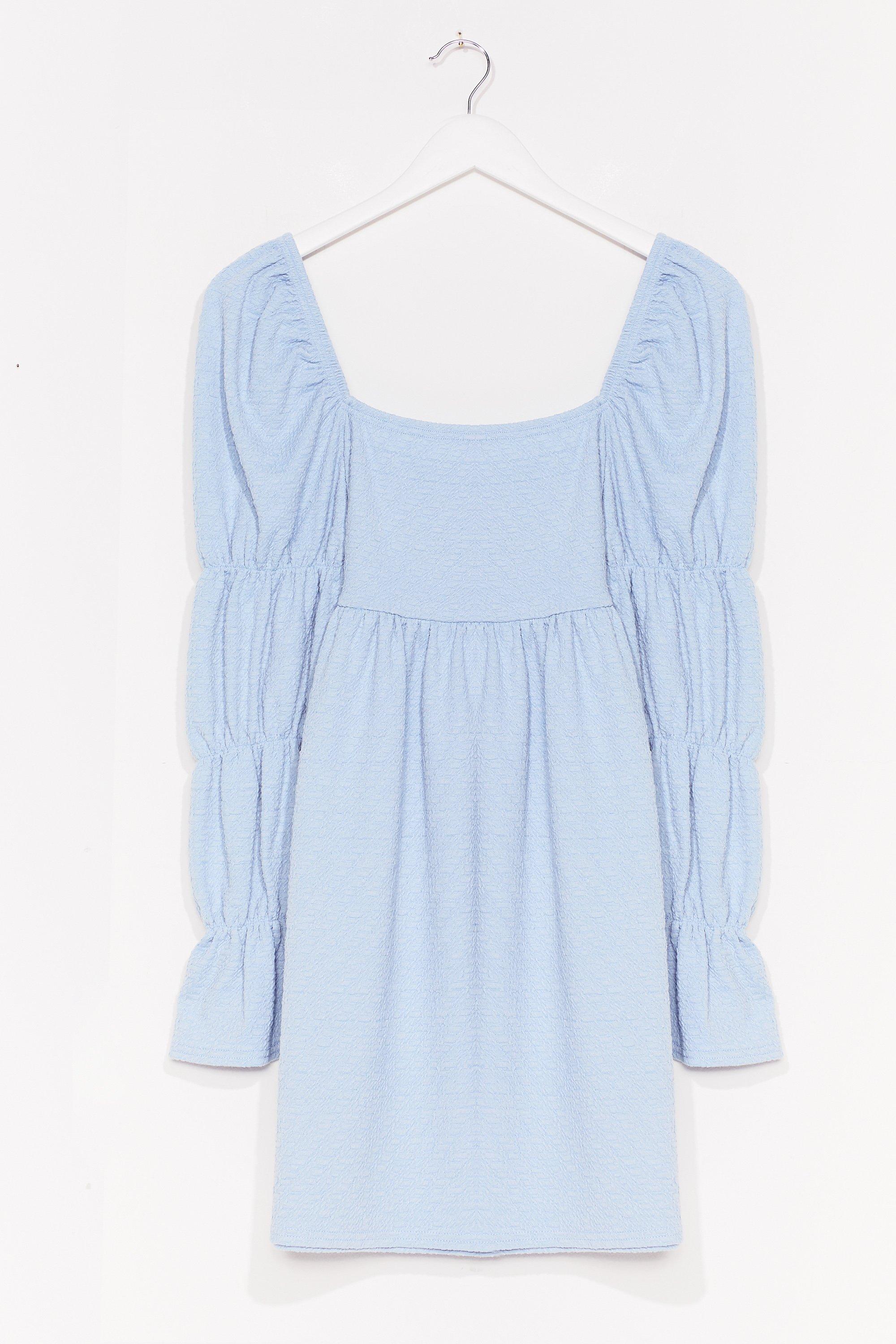 baby blue square neck dress