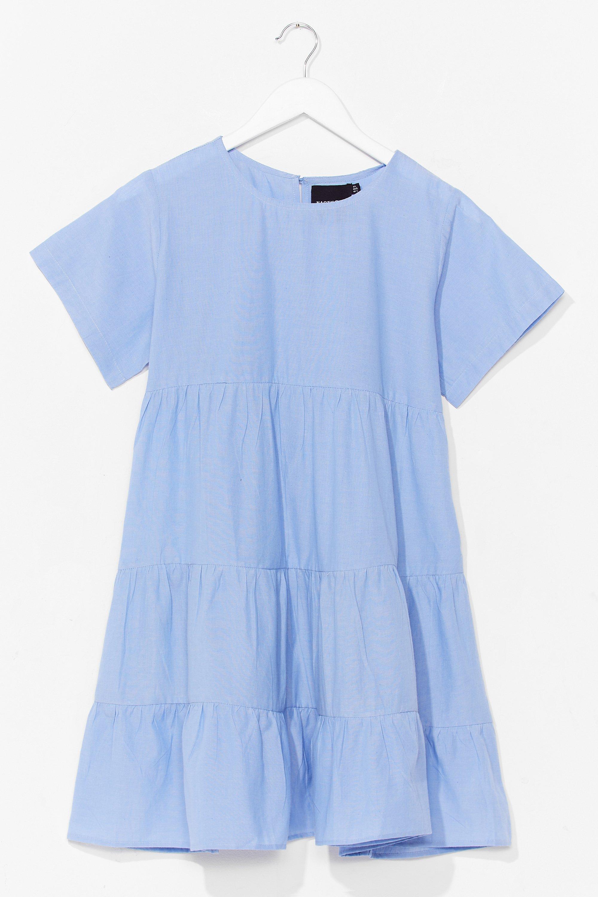 light blue smocked dress