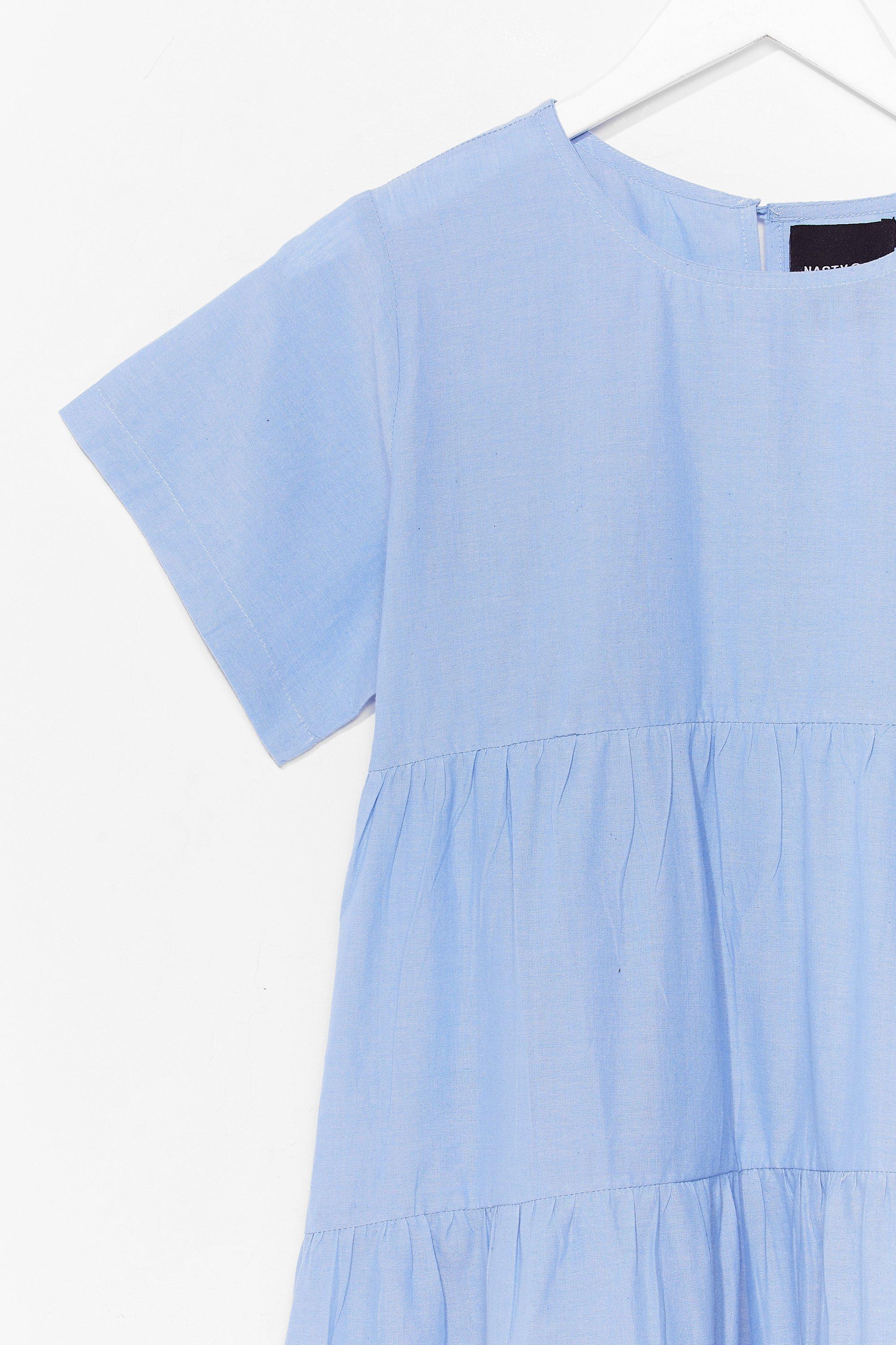 denim tiered dress