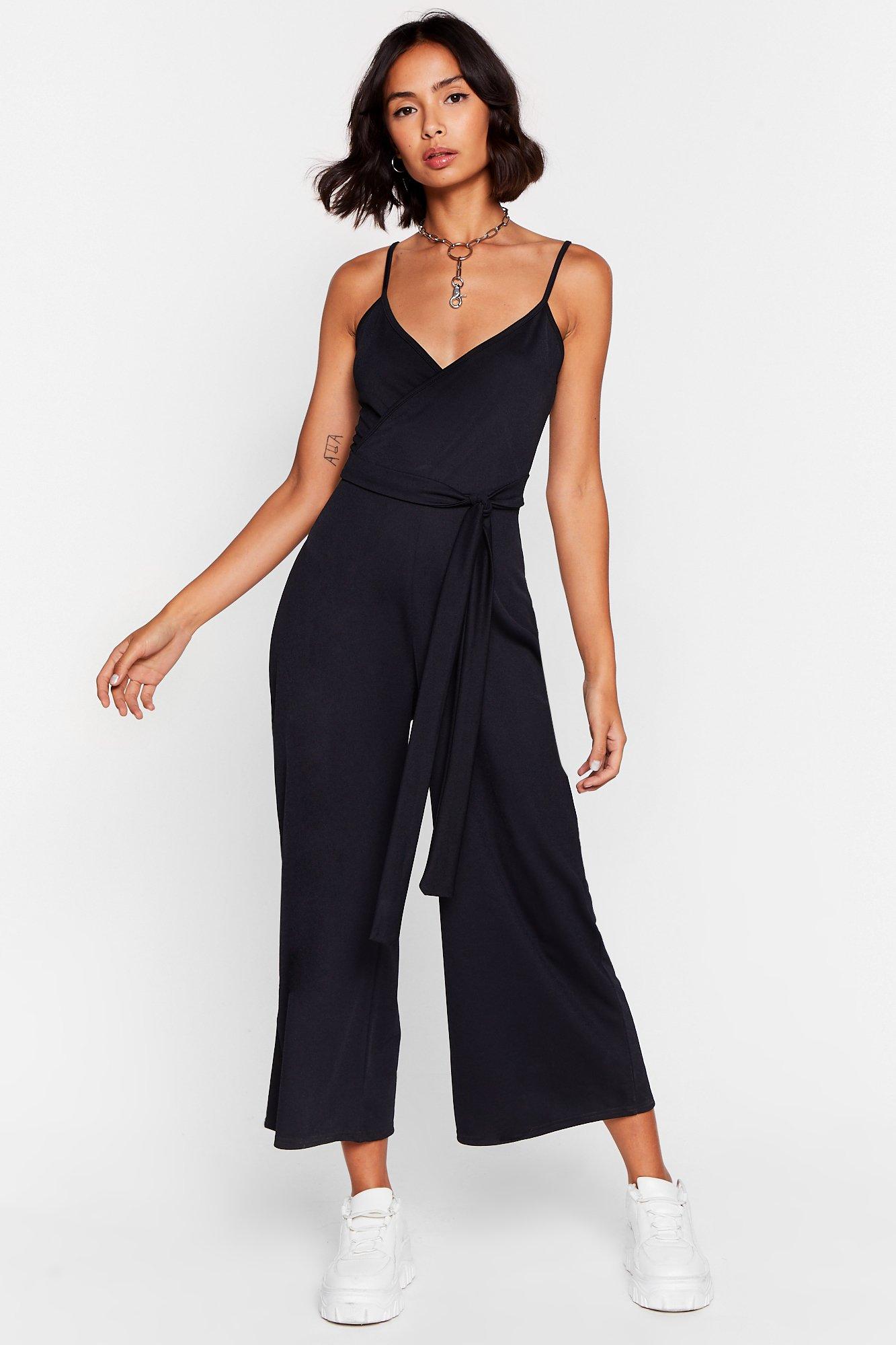 ribbed belted jumpsuit