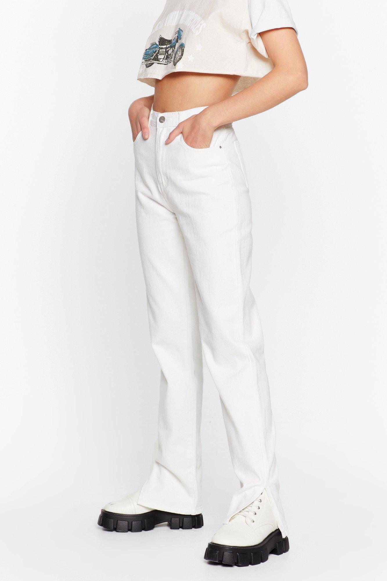 relaxed white jeans
