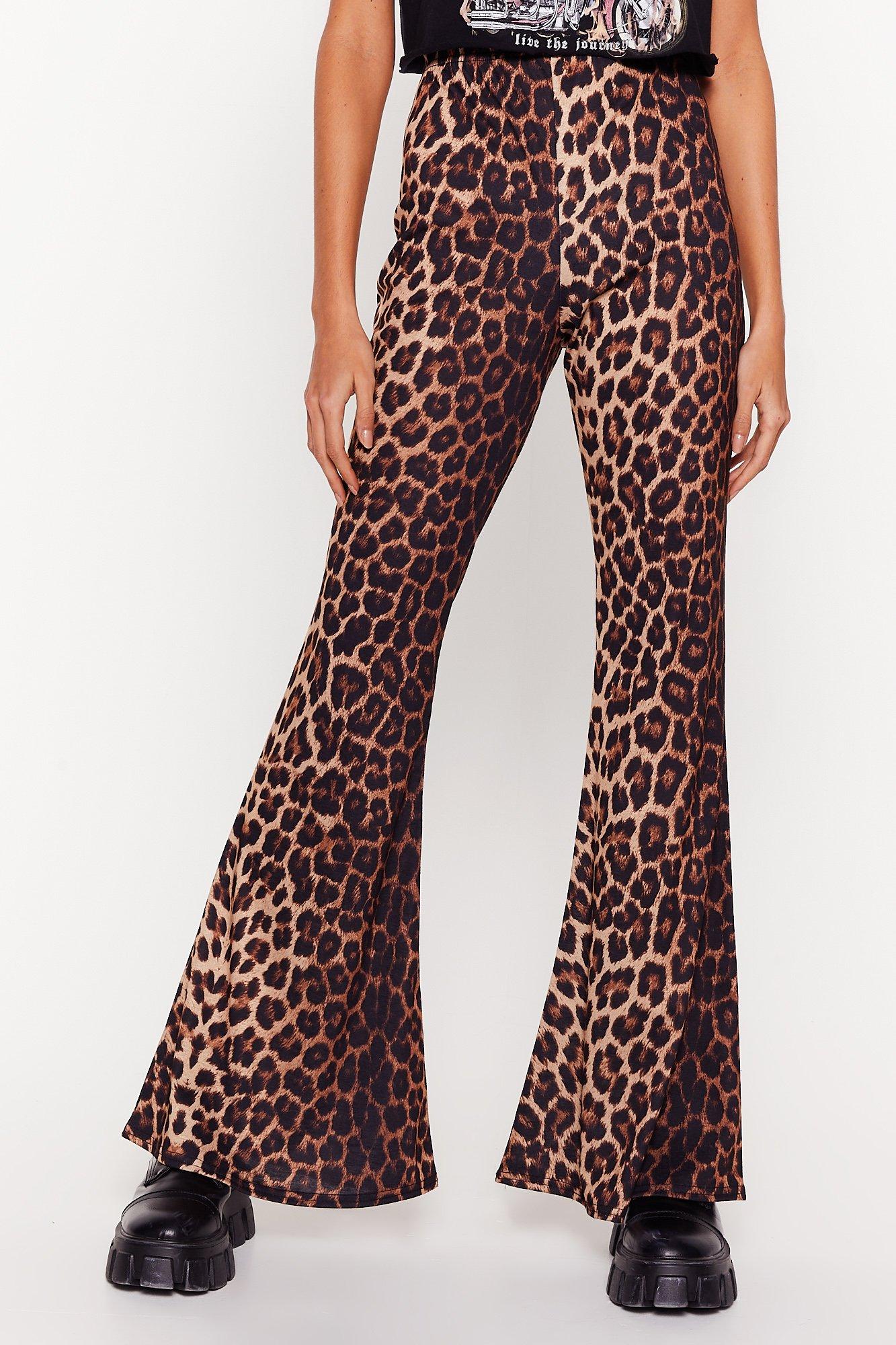 flared pants leopard