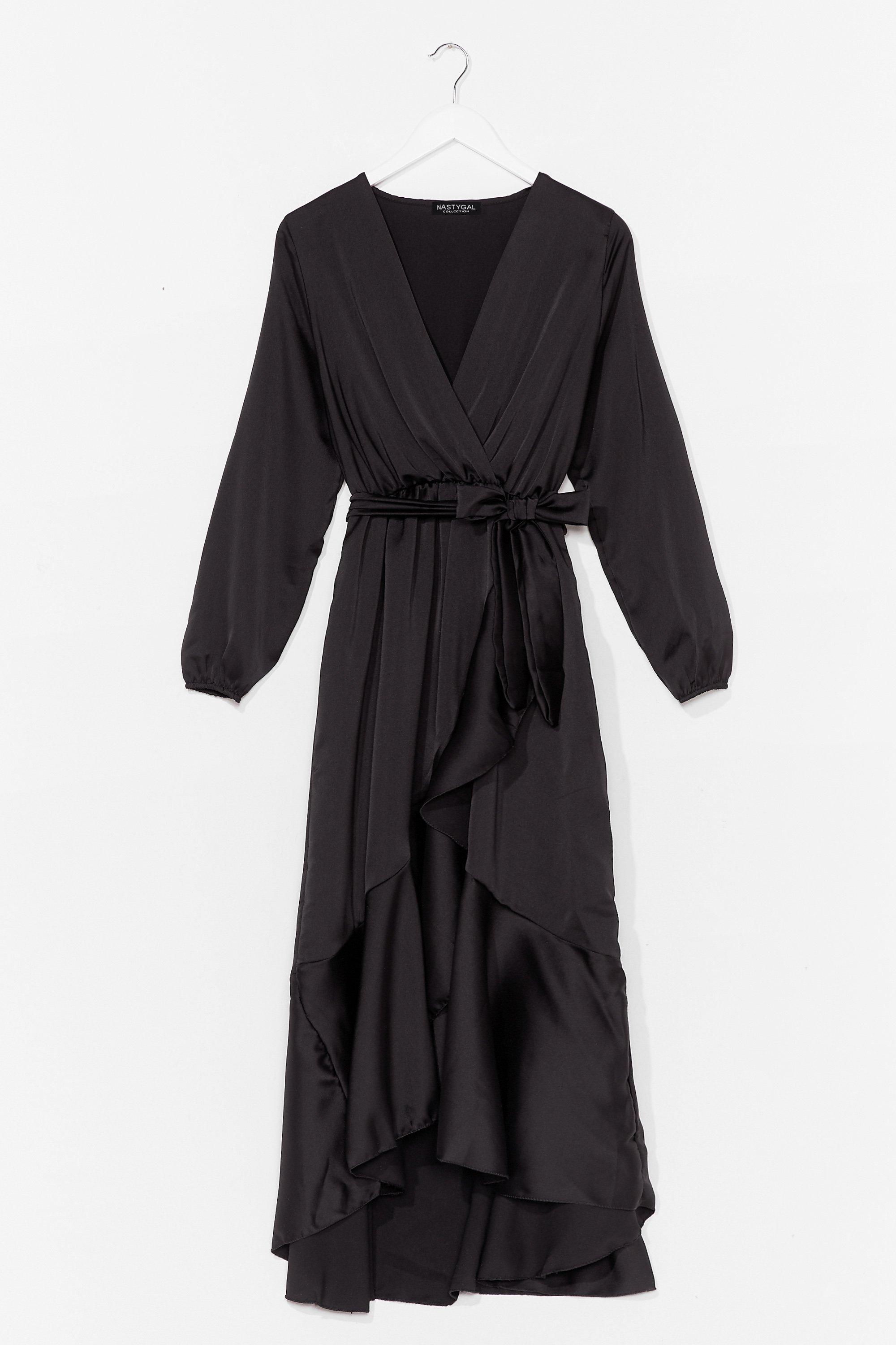 best black wrap dress