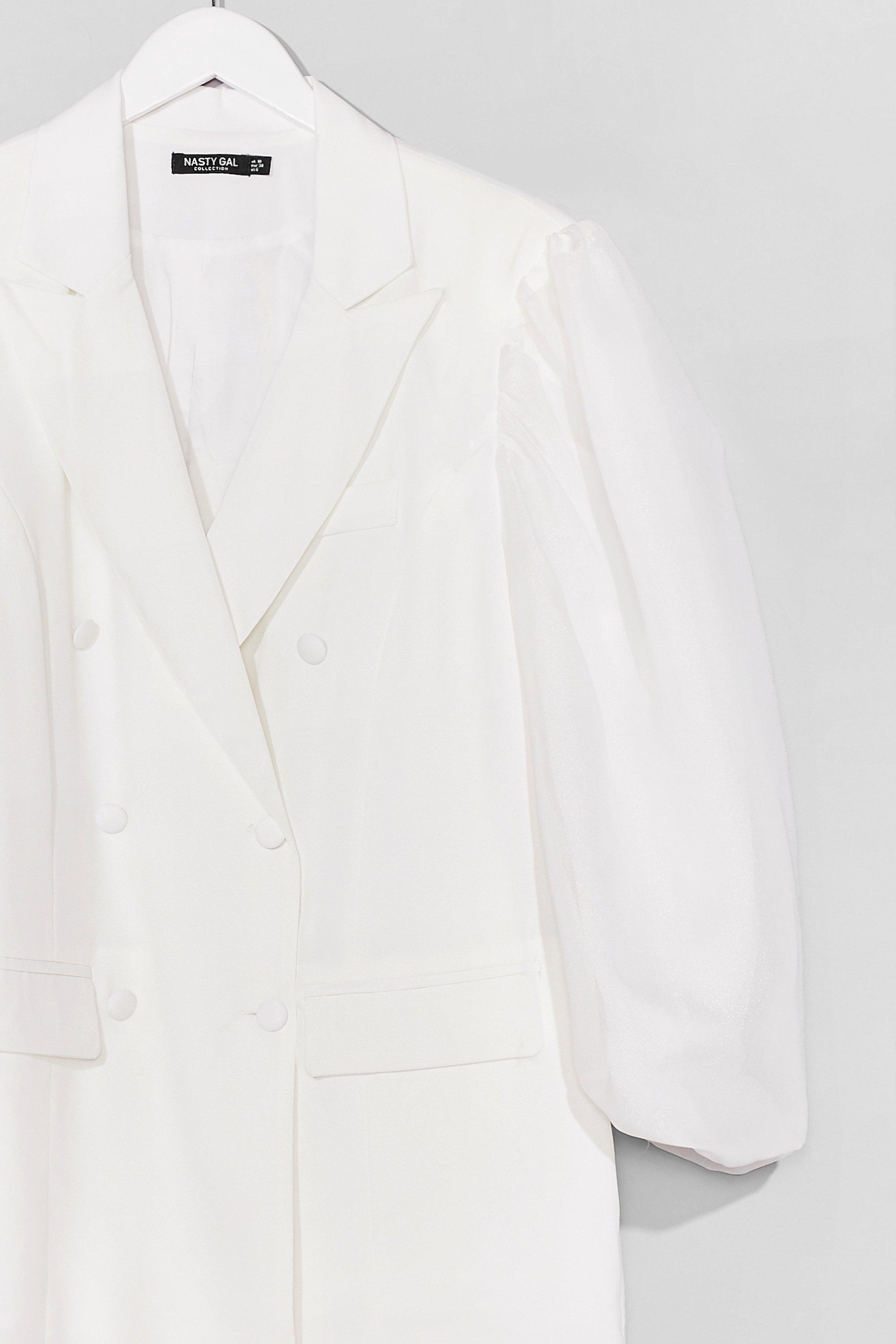 nasty gal white blazer dress