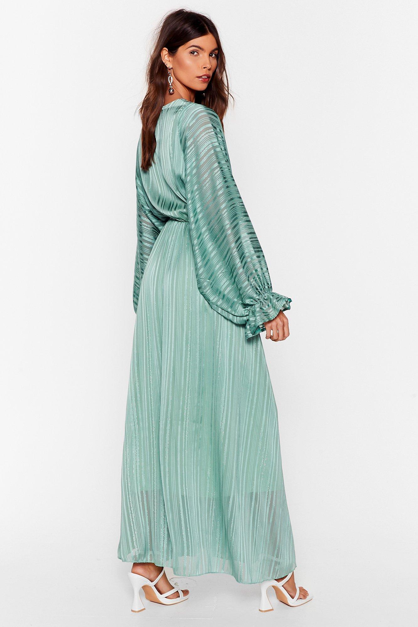 mint maxi dress with sleeves