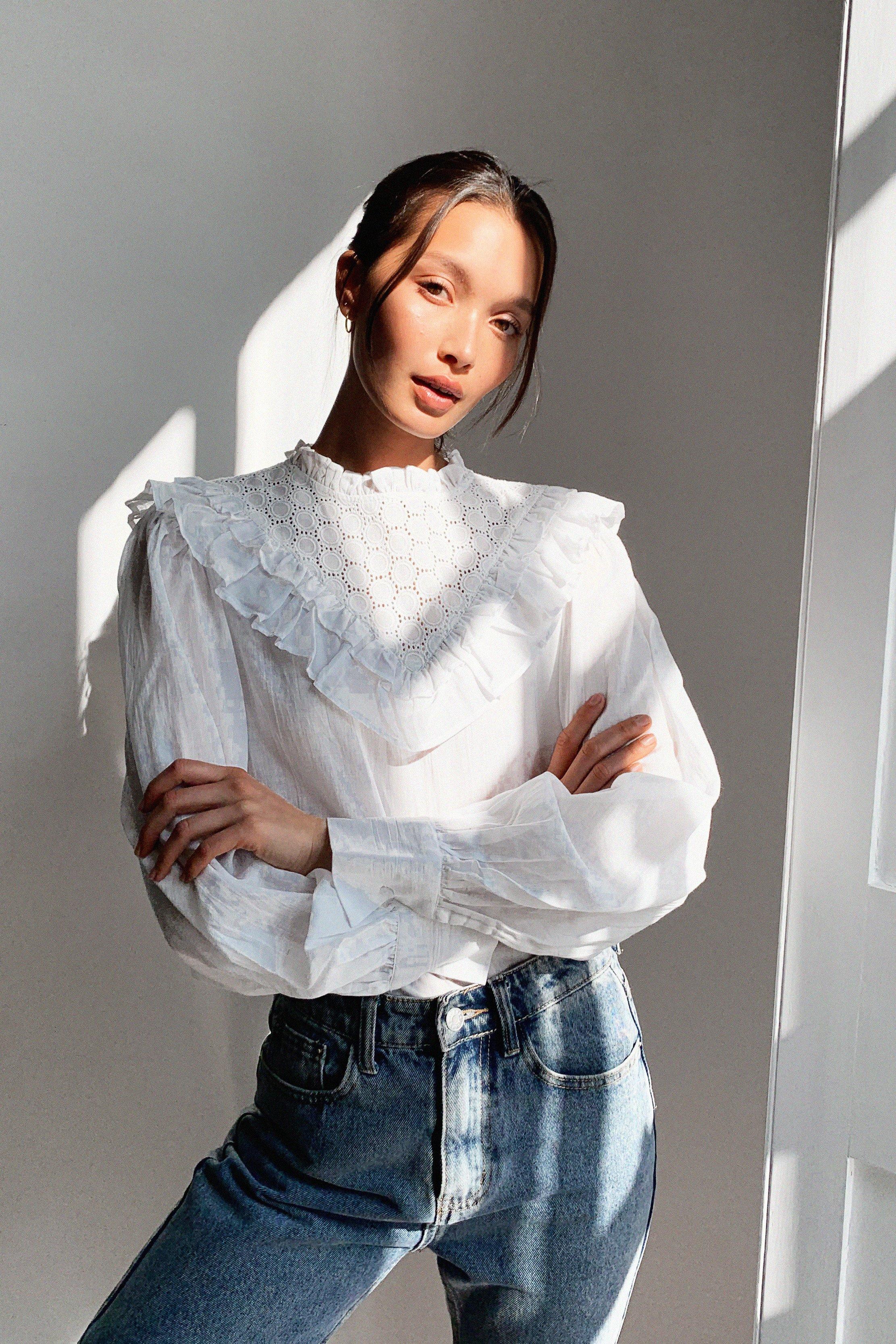 white smock top