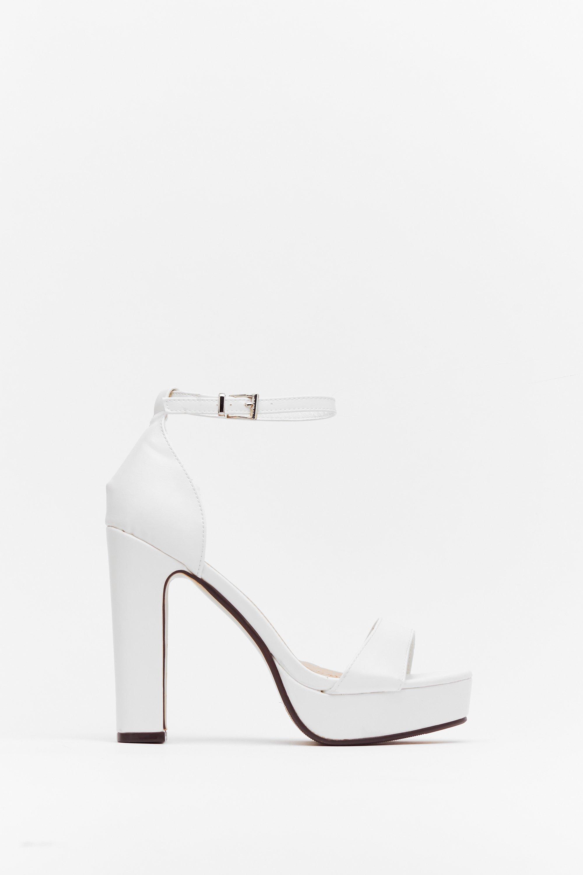 leather platform high heels