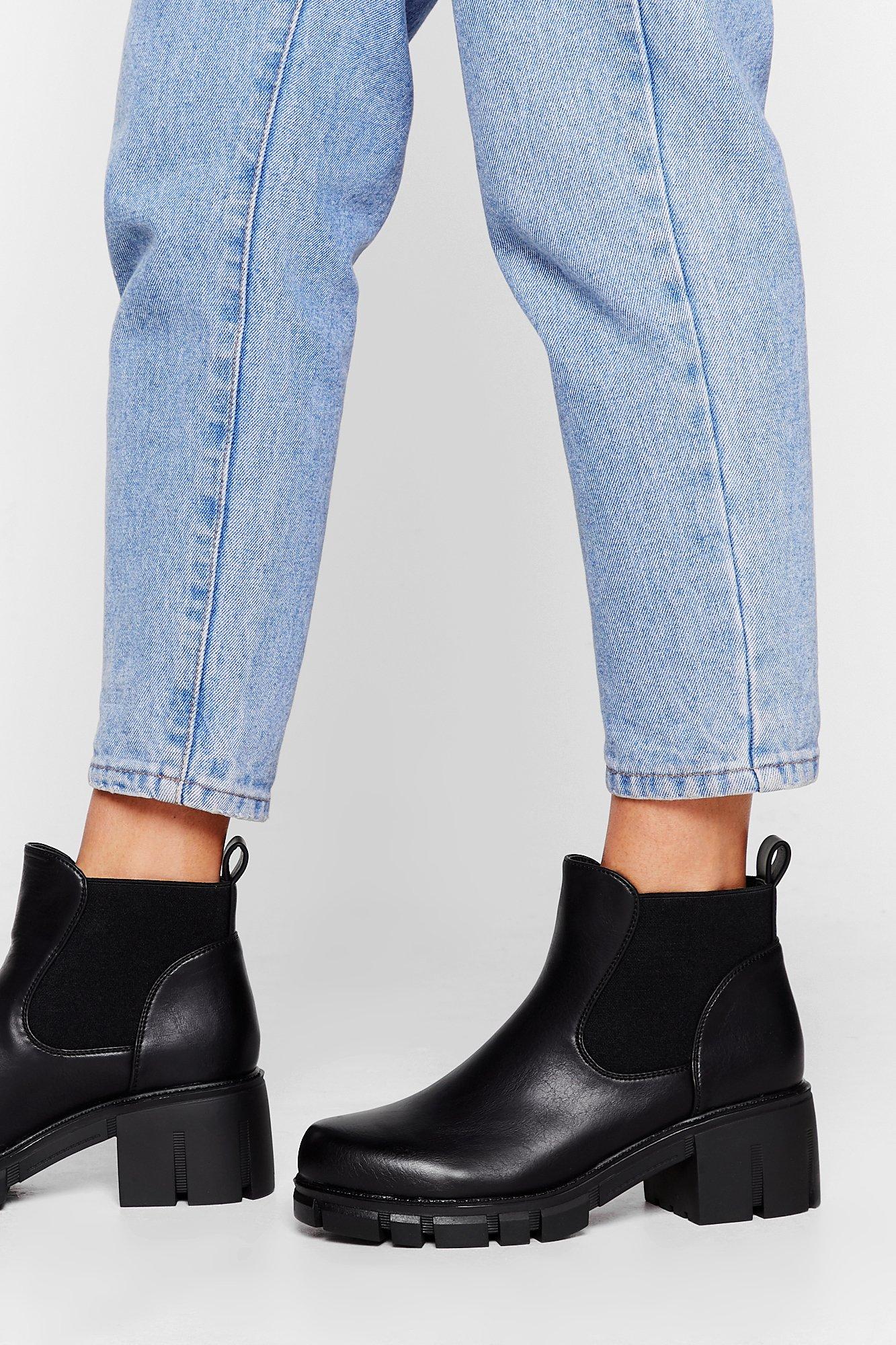 chunky cleated chelsea boots